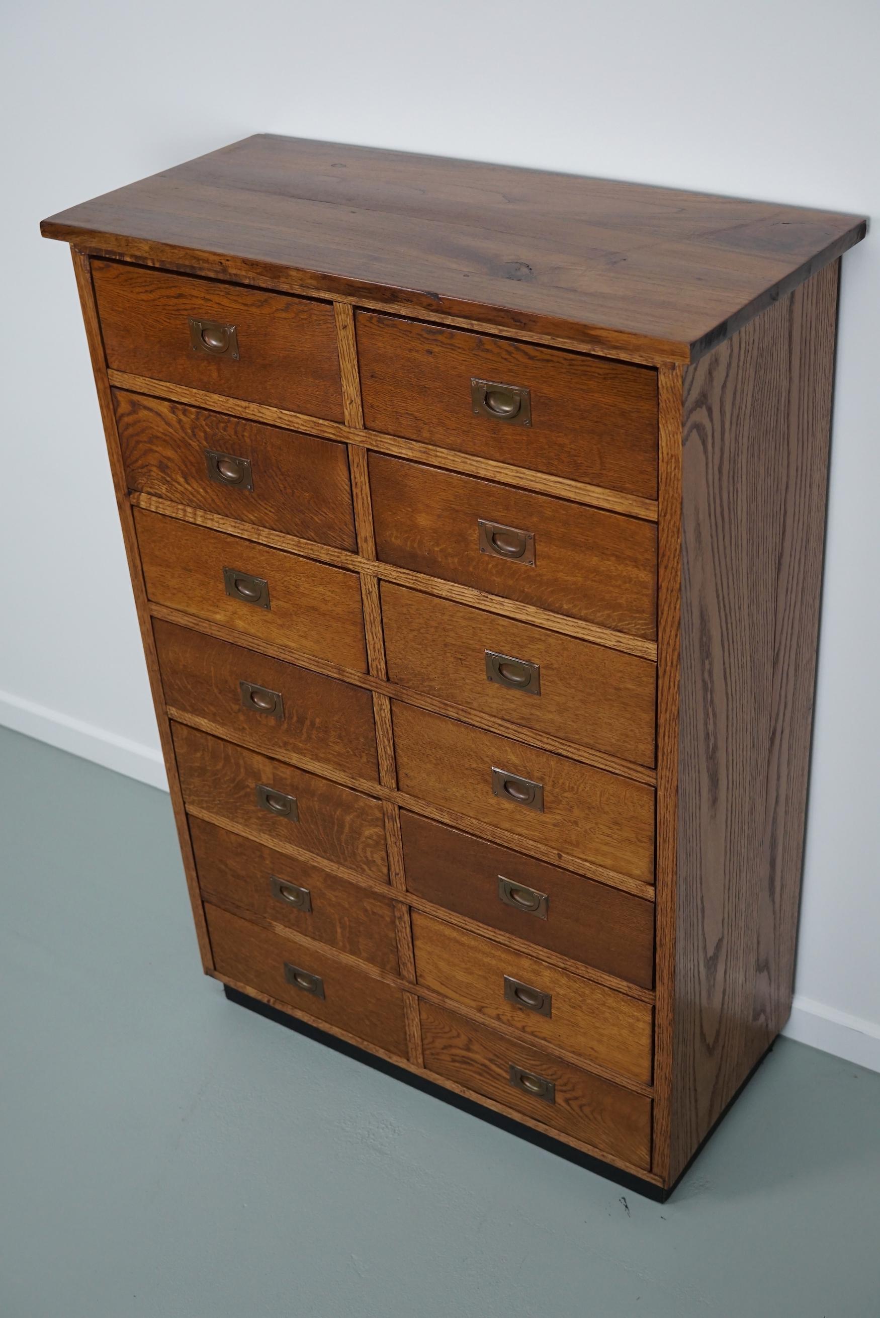 English Oak Apothecary / Filing Cabinet Campaign Style, 1930s 11