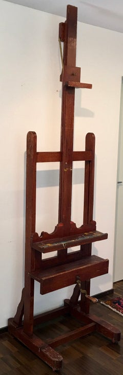 English Oak Artist's Studio Easel, Late 19th Century
