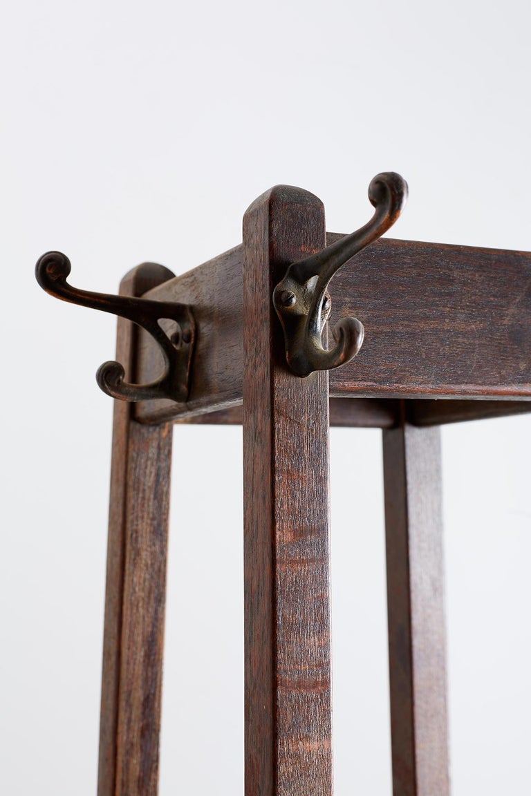 English Oak Arts and Crafts Hall Tree Stand at 1stDibs