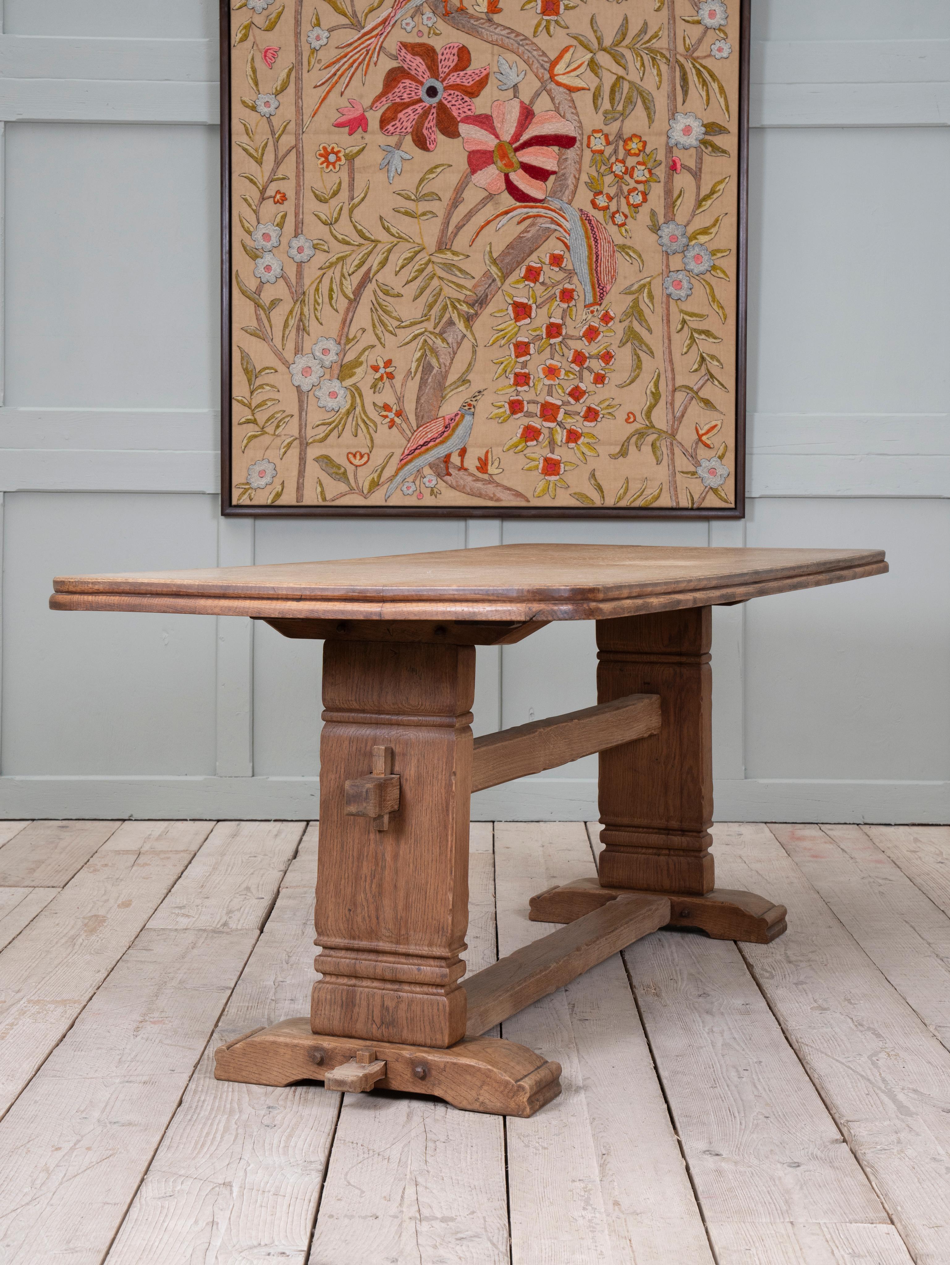 Arts and Crafts English Oak Arts & Crafts Refectory Table