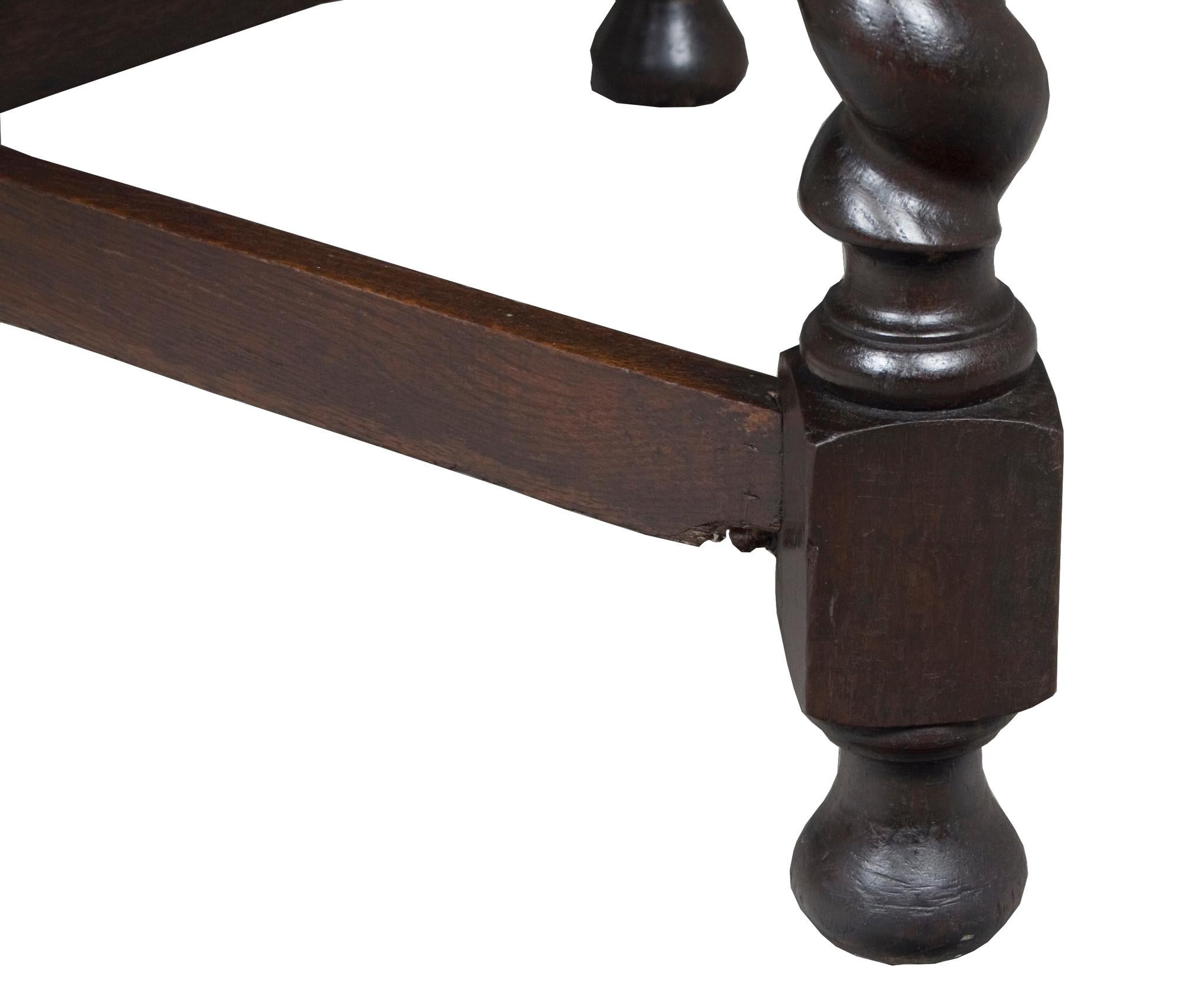 English Oak Barley Twist Draw Leaf Pub Table 2