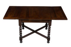 English Oak Barley Twist Draw Leaf Pub Table