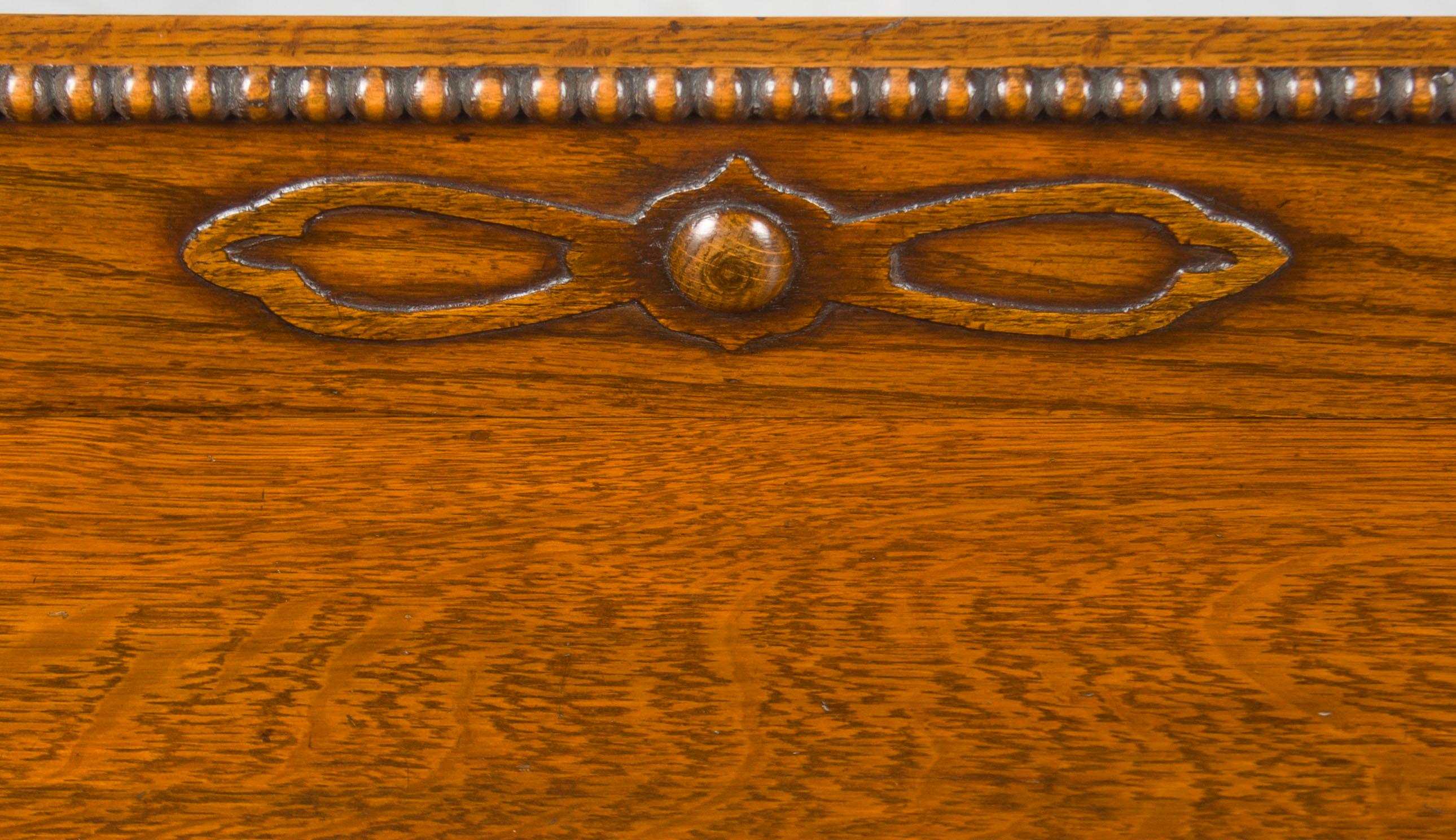 English Oak Barley Twist Half Moon Demilune Hall Side Table For Sale 1