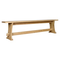 Vintage English Oak Bench in Victorian Taste, Long, Four-Seat Kitchen Form