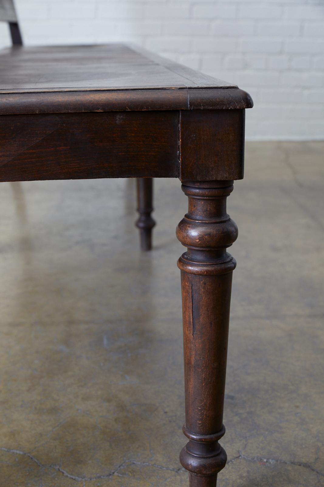 English Oak Bench Settle with Art Nouveau Panels 7