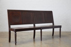 English Oak Bench Settle with Art Nouveau Panels