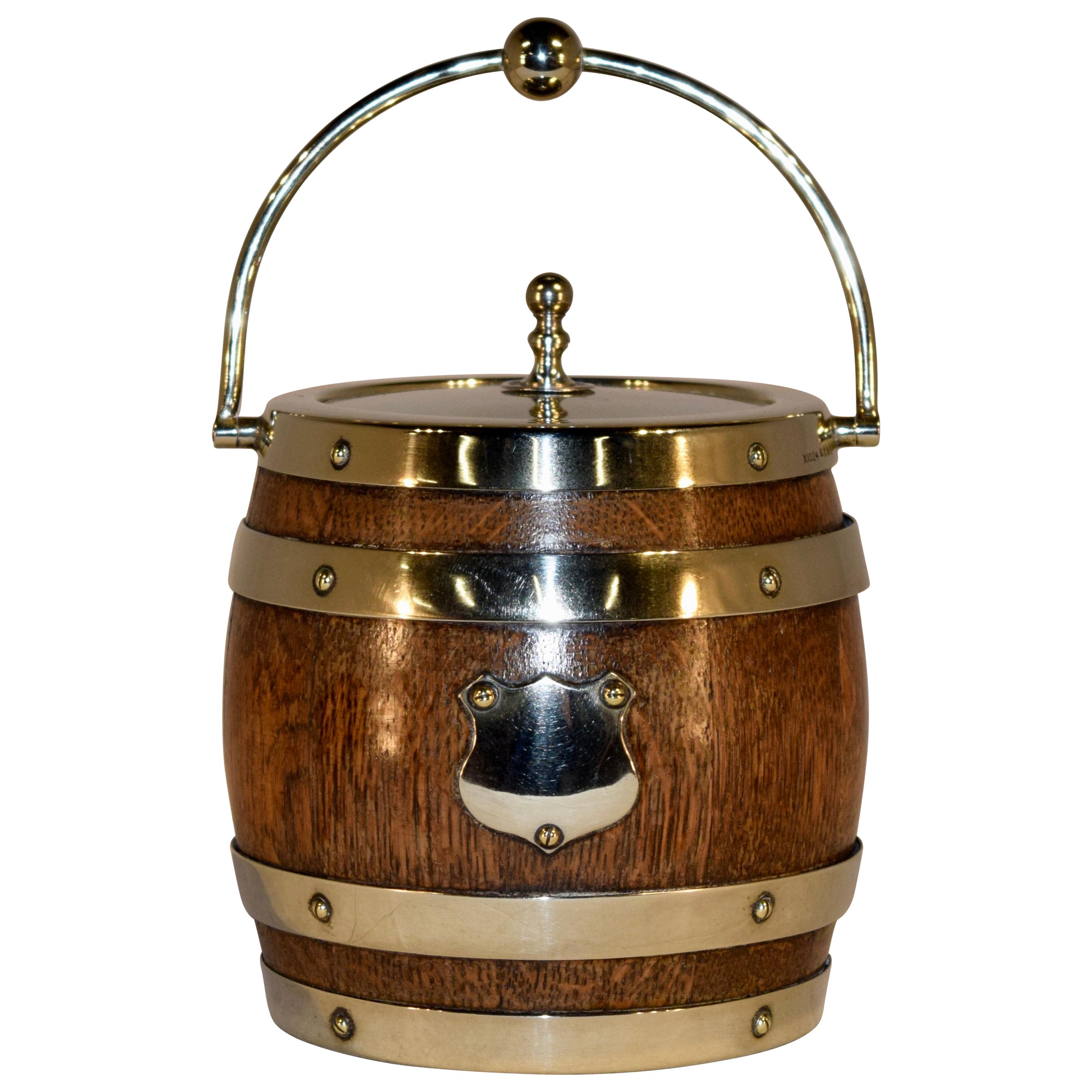 English Oak Biscuit Barrel, circa 1900