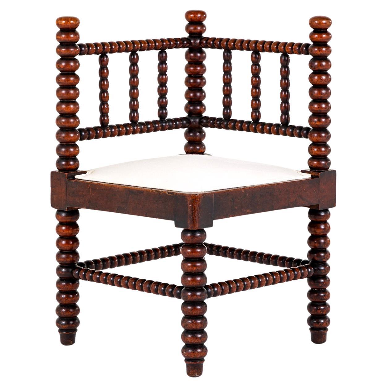English Oak Bobbin Corner Chair