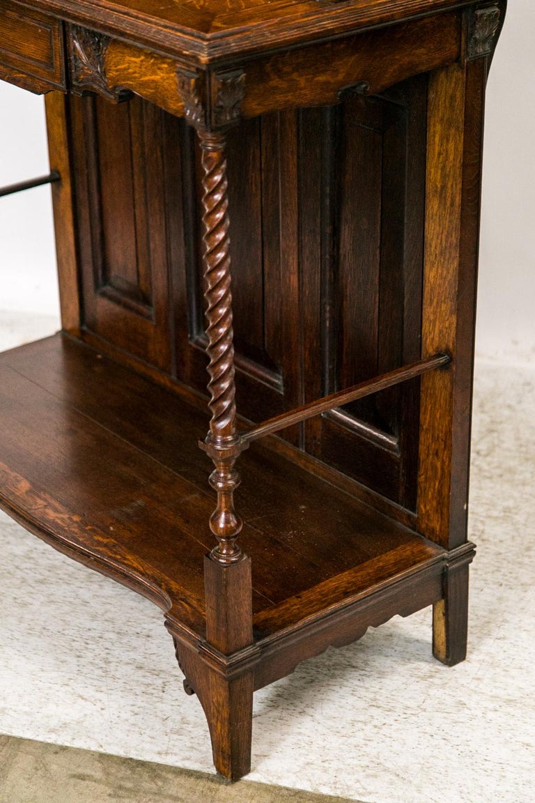 English Oak Bookcase/Display Cabinet 8
