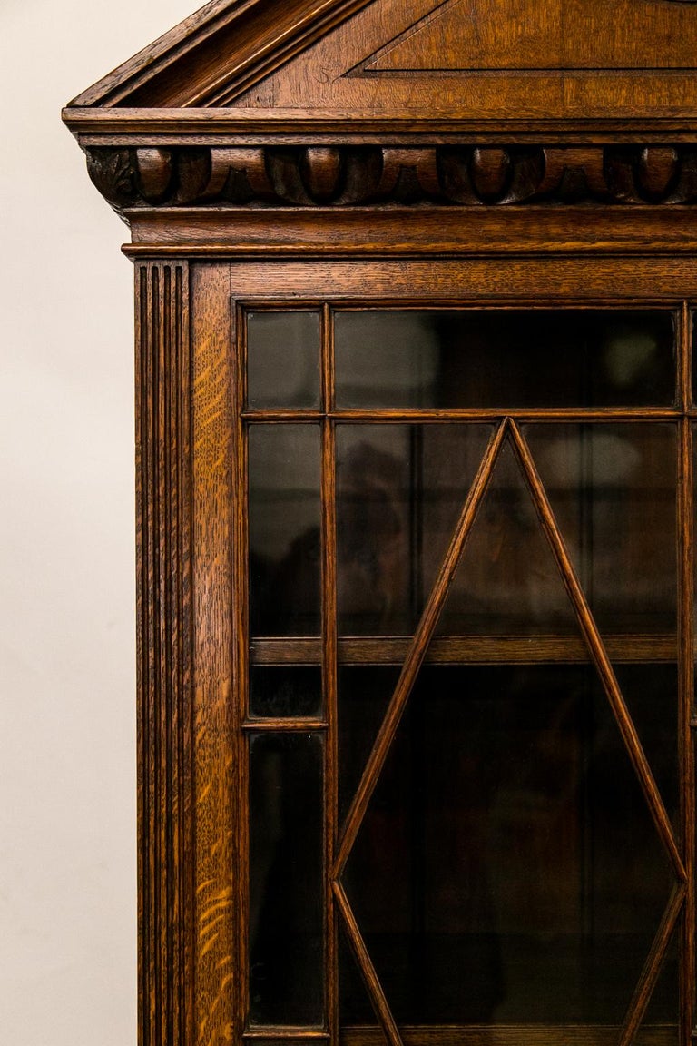 English Oak Bookcase/Display Cabinet 4