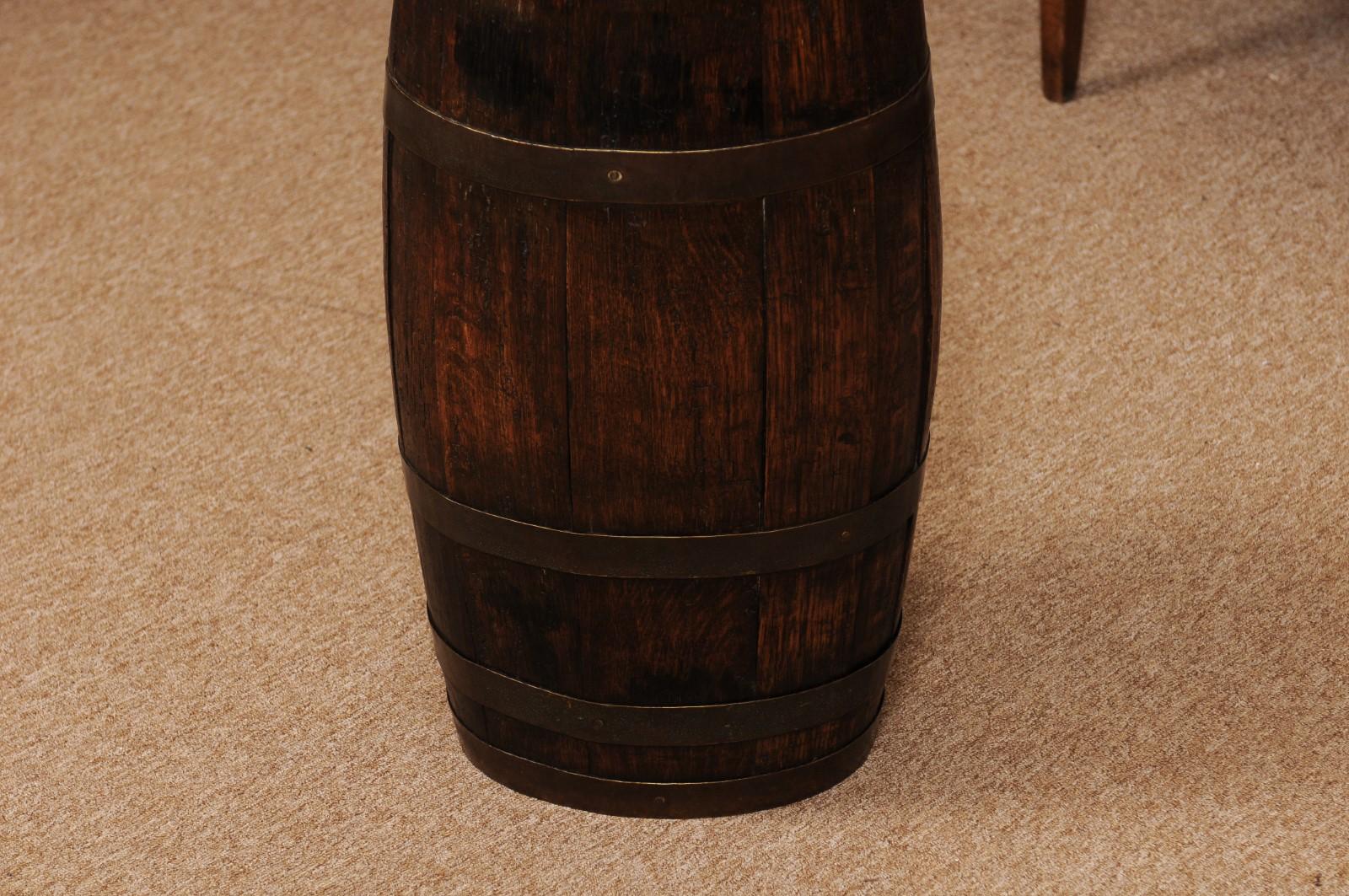 English Oak and Brass Barrell, Late 19th Century 8