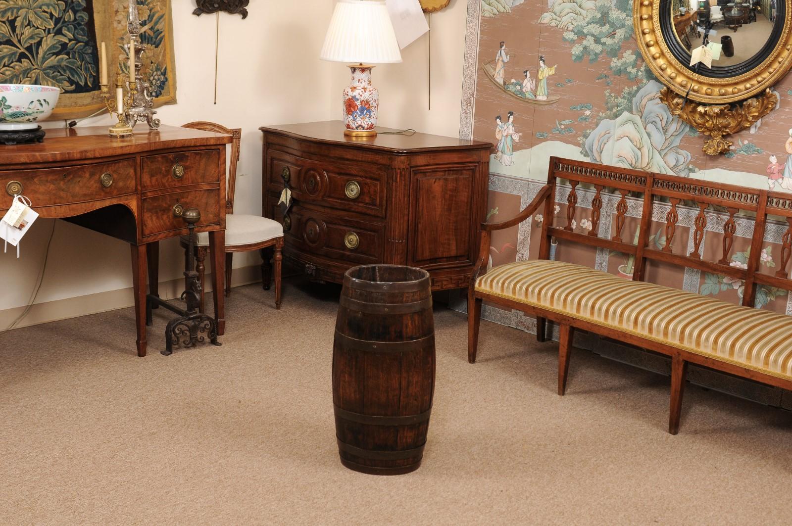 English Oak and Brass Barrell, Late 19th Century 6