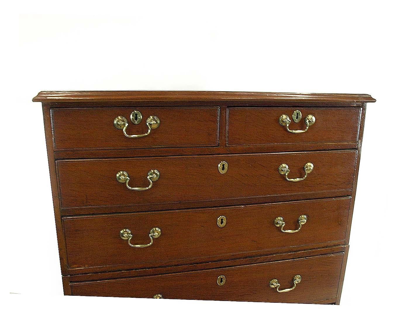 Brass English Oak Campaign Chest For Sale