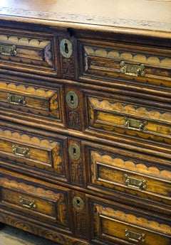English Oak Carved Chest of Drawers