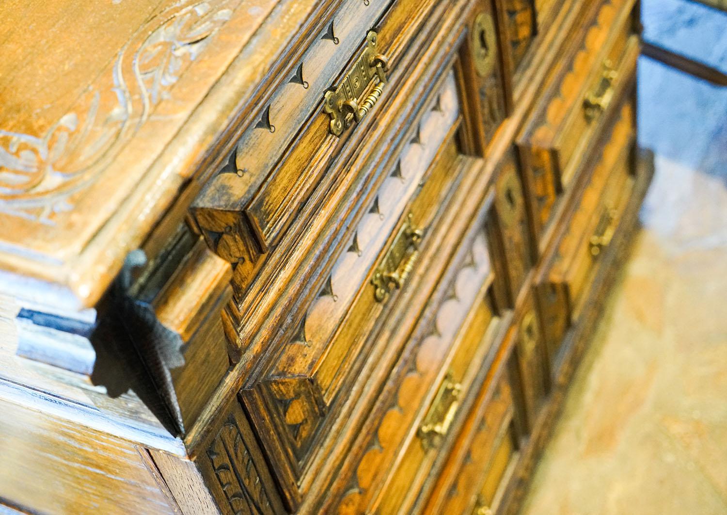 English Oak Carved Chest of Drawers For Sale 4