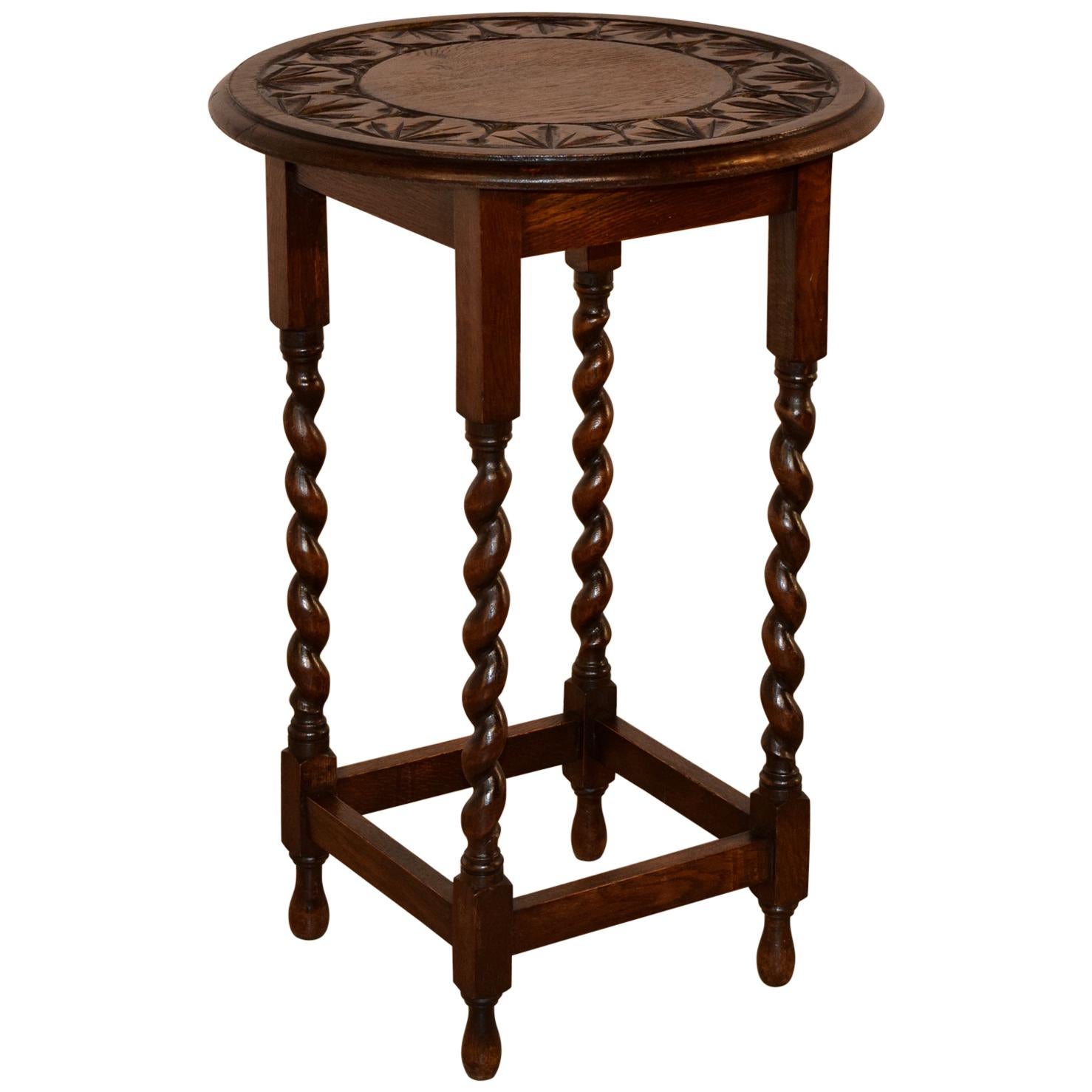 English Oak Carved Occasional Table, circa 1900