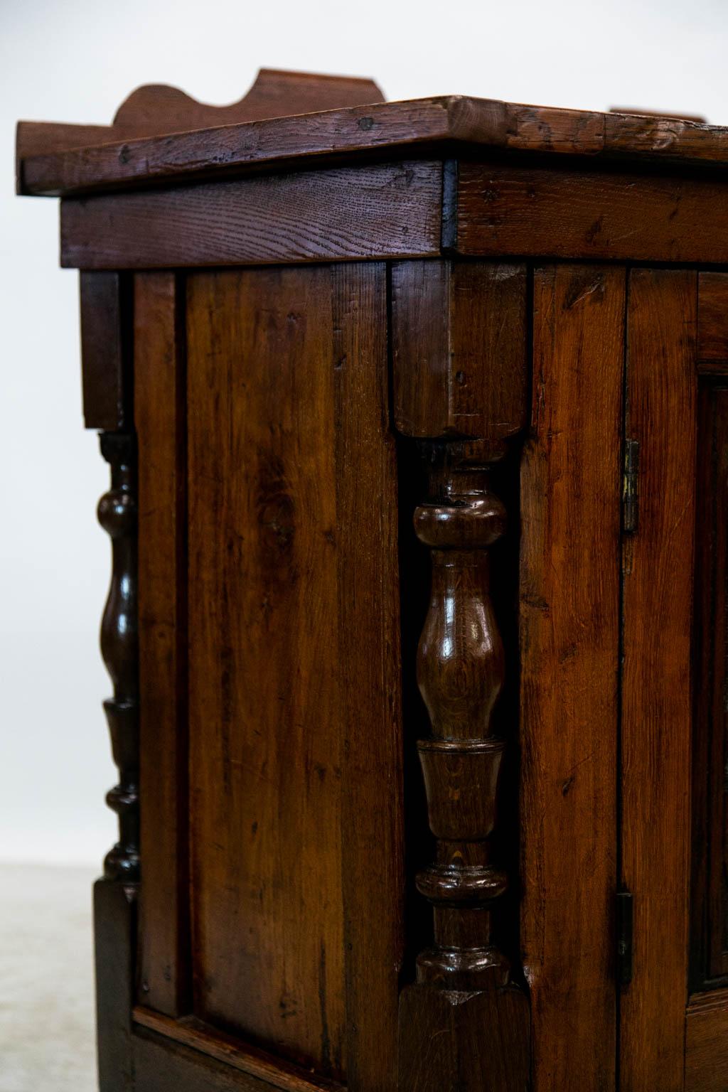 English Oak Carved Serving Cabinet For Sale 2