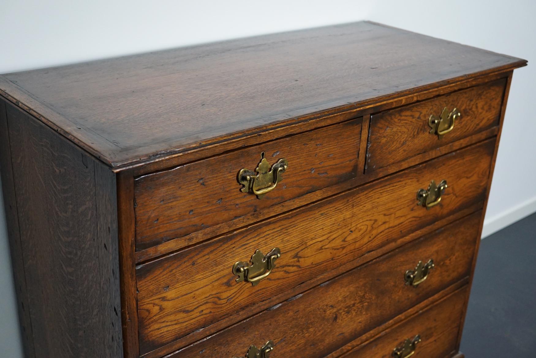 British English Oak Chest of Drawers, Early 20th Century