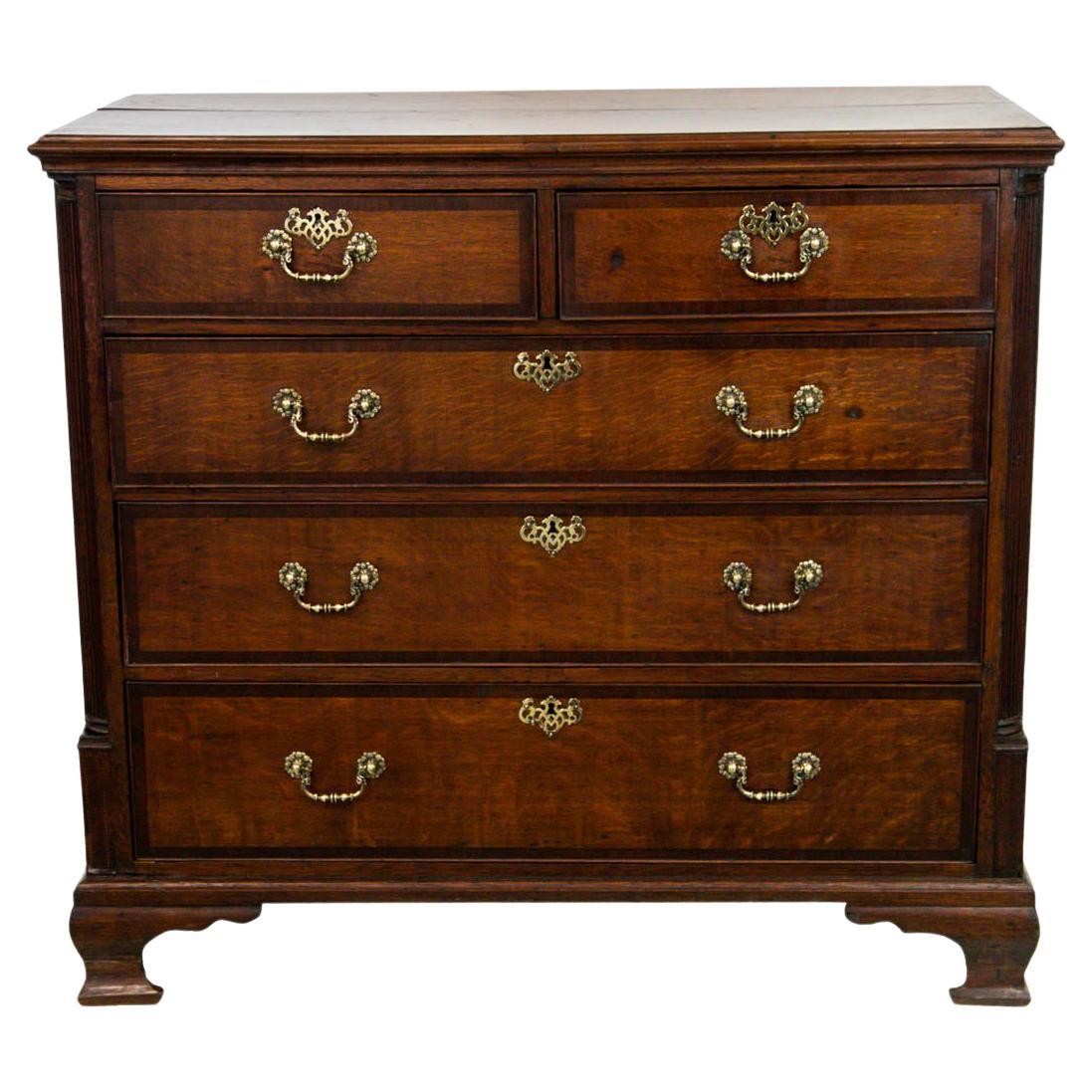 English Oak Chest of Drawers For Sale