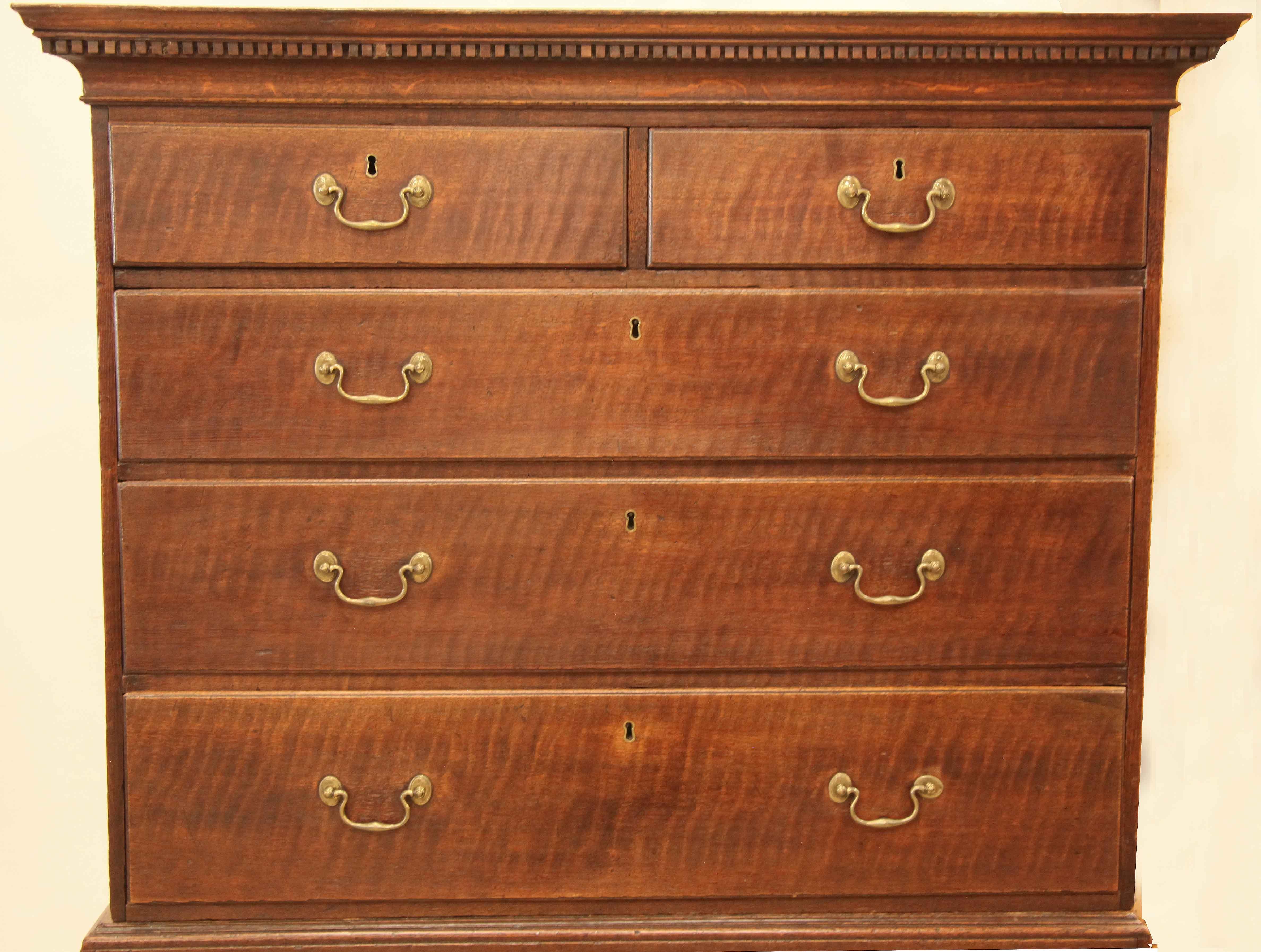 Early 19th Century English Oak Chest on Chest