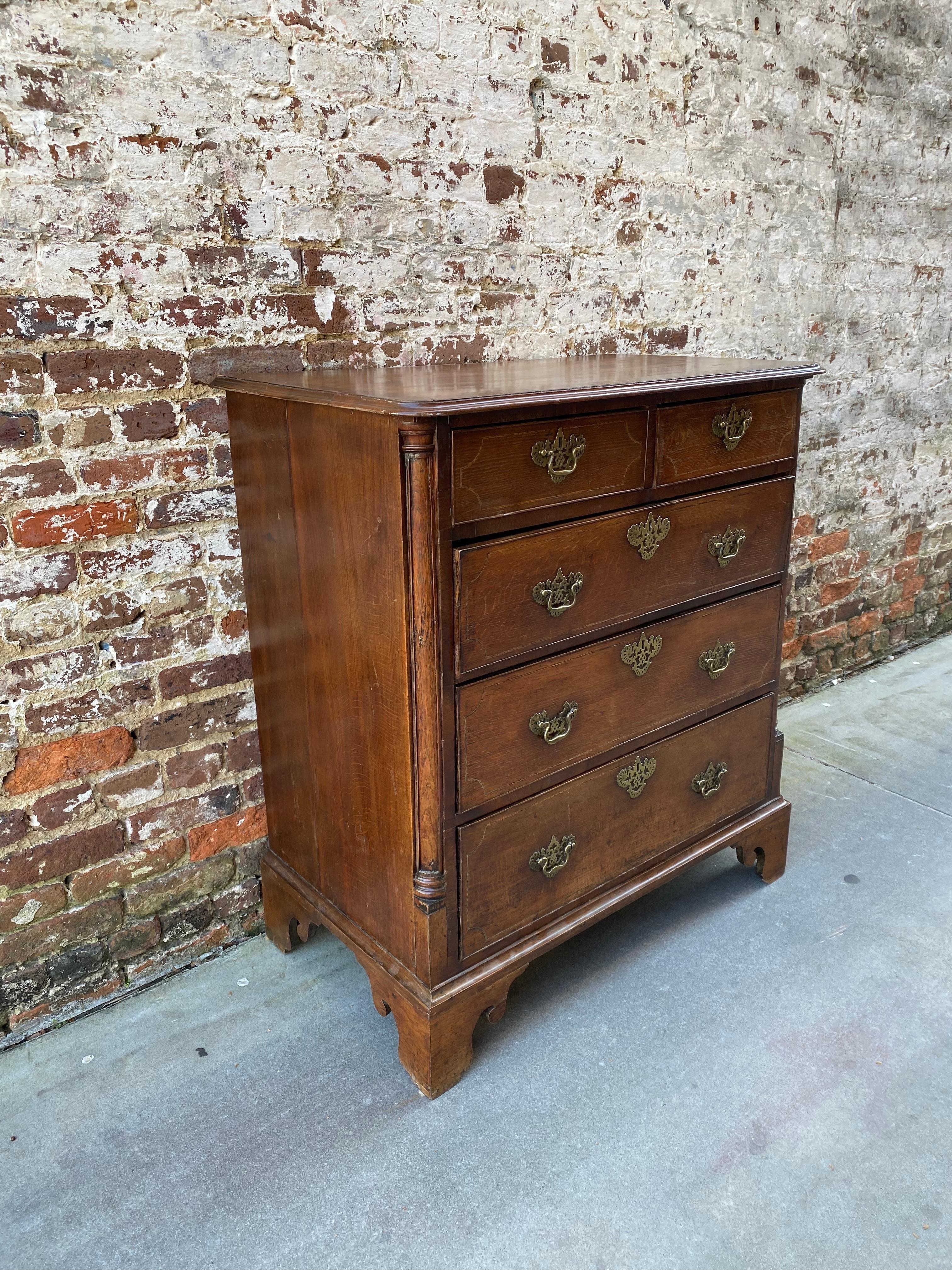 English Oak Chest with Br 1