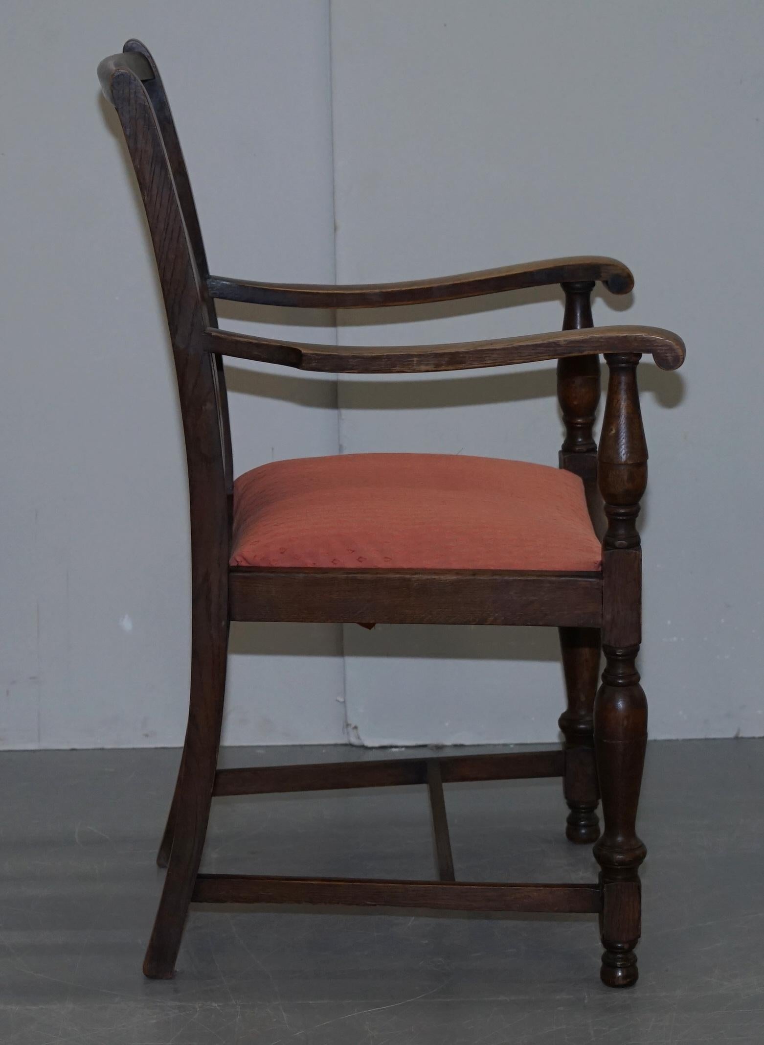 English Oak circa 1940s Carver Occasional Armchair Lovely Timber Patina For Sale 5