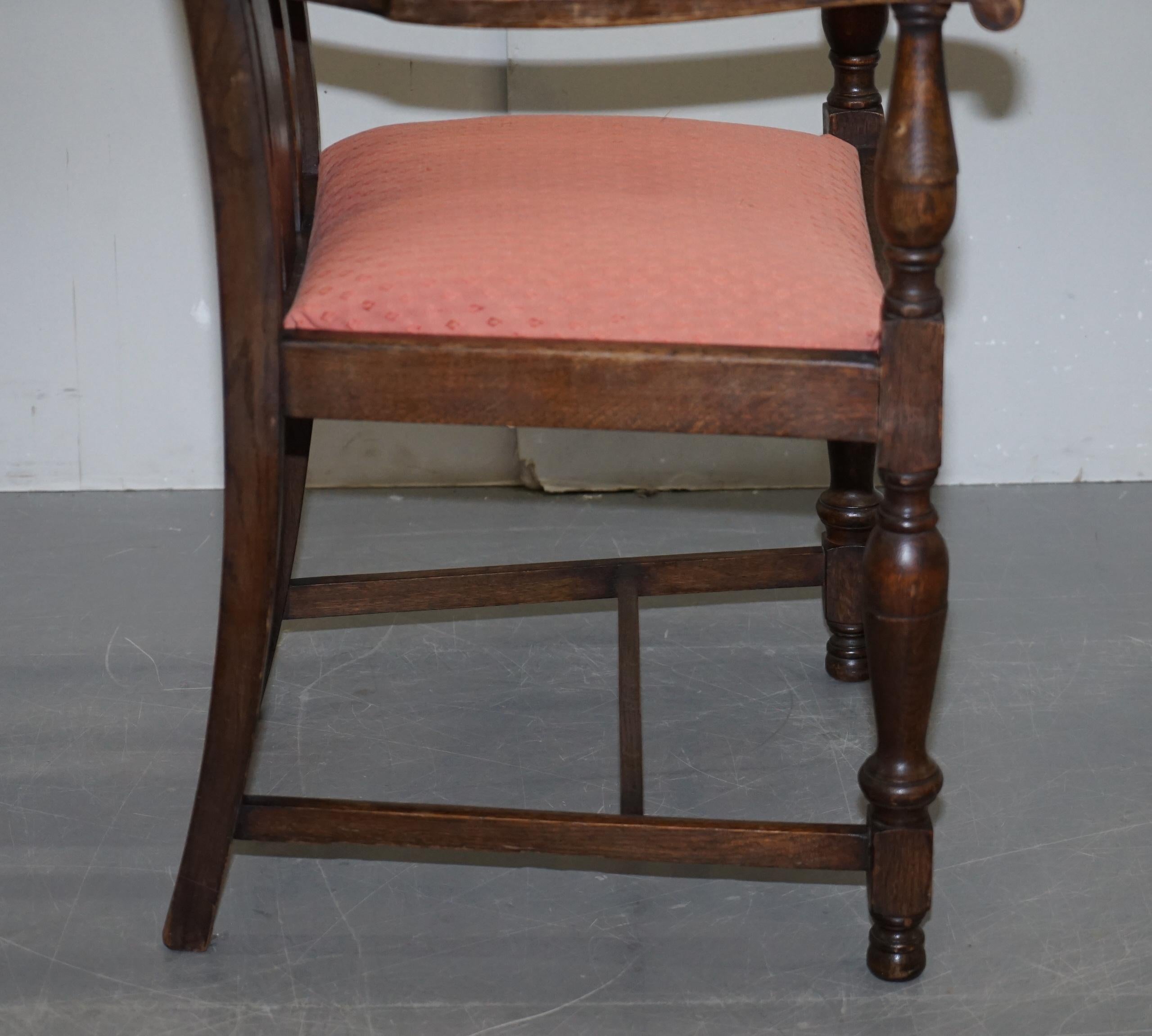 English Oak circa 1940s Carver Occasional Armchair Lovely Timber Patina For Sale 6