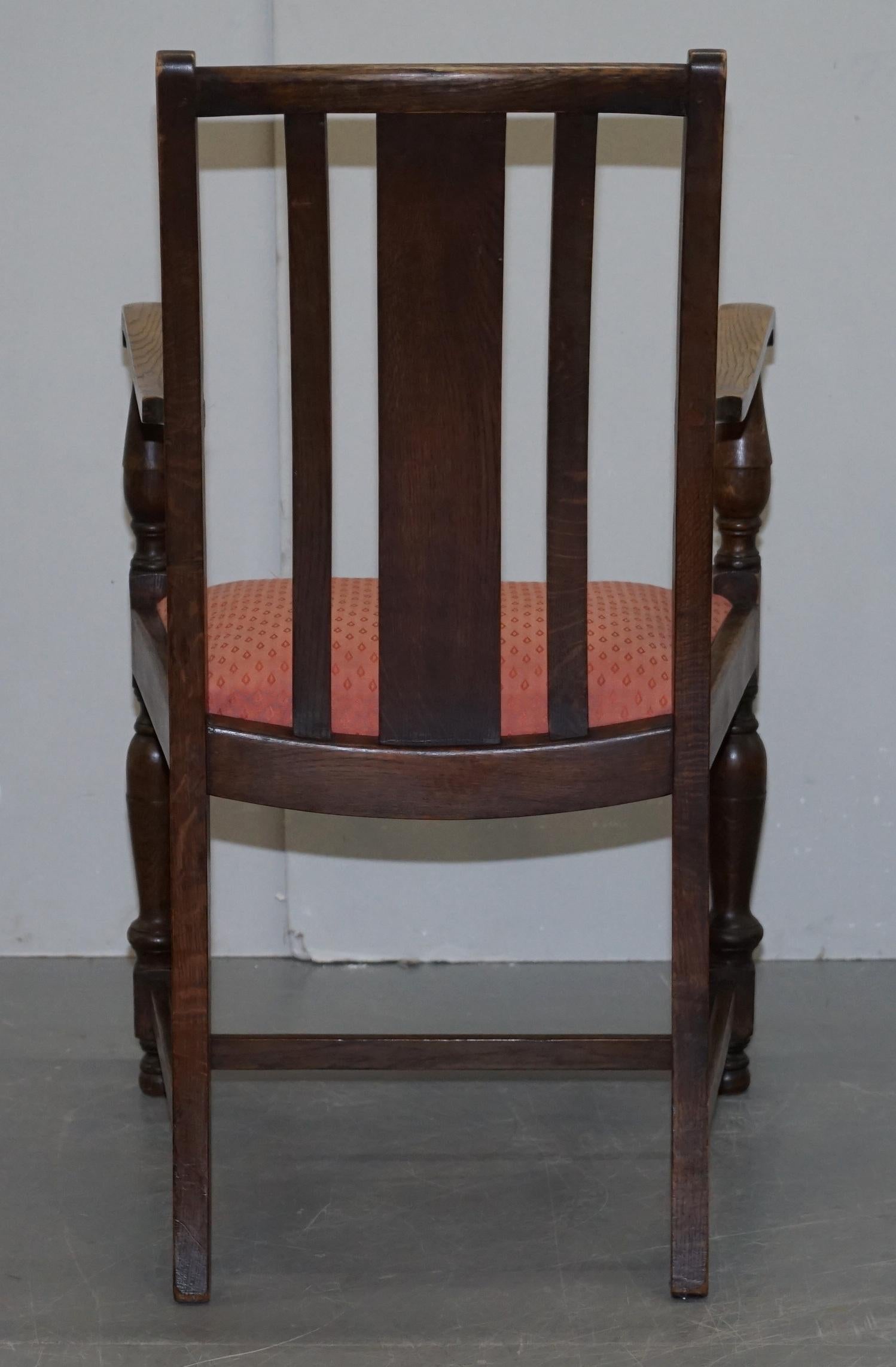 English Oak circa 1940s Carver Occasional Armchair Lovely Timber Patina For Sale 8