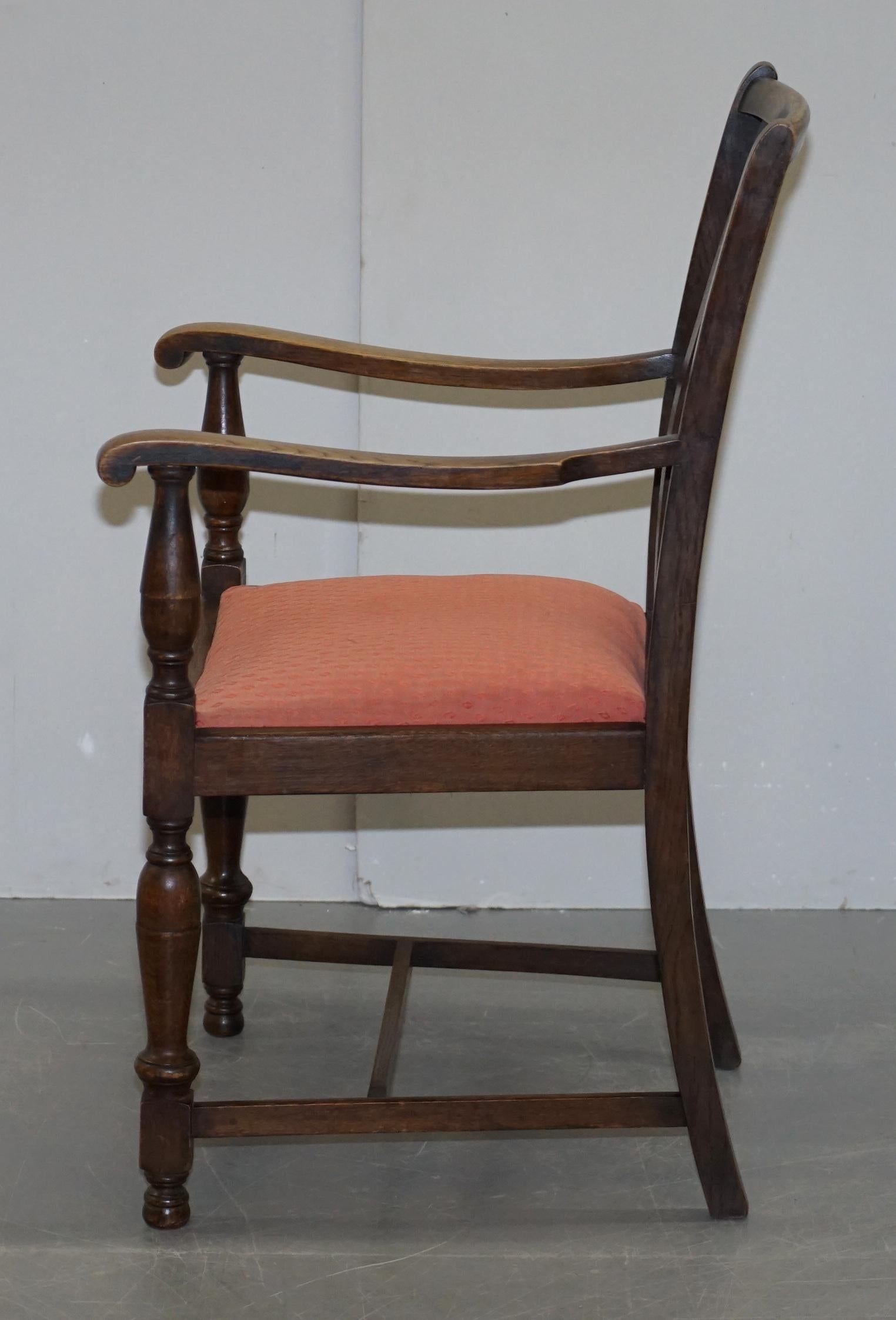 English Oak circa 1940s Carver Occasional Armchair Lovely Timber Patina For Sale 9
