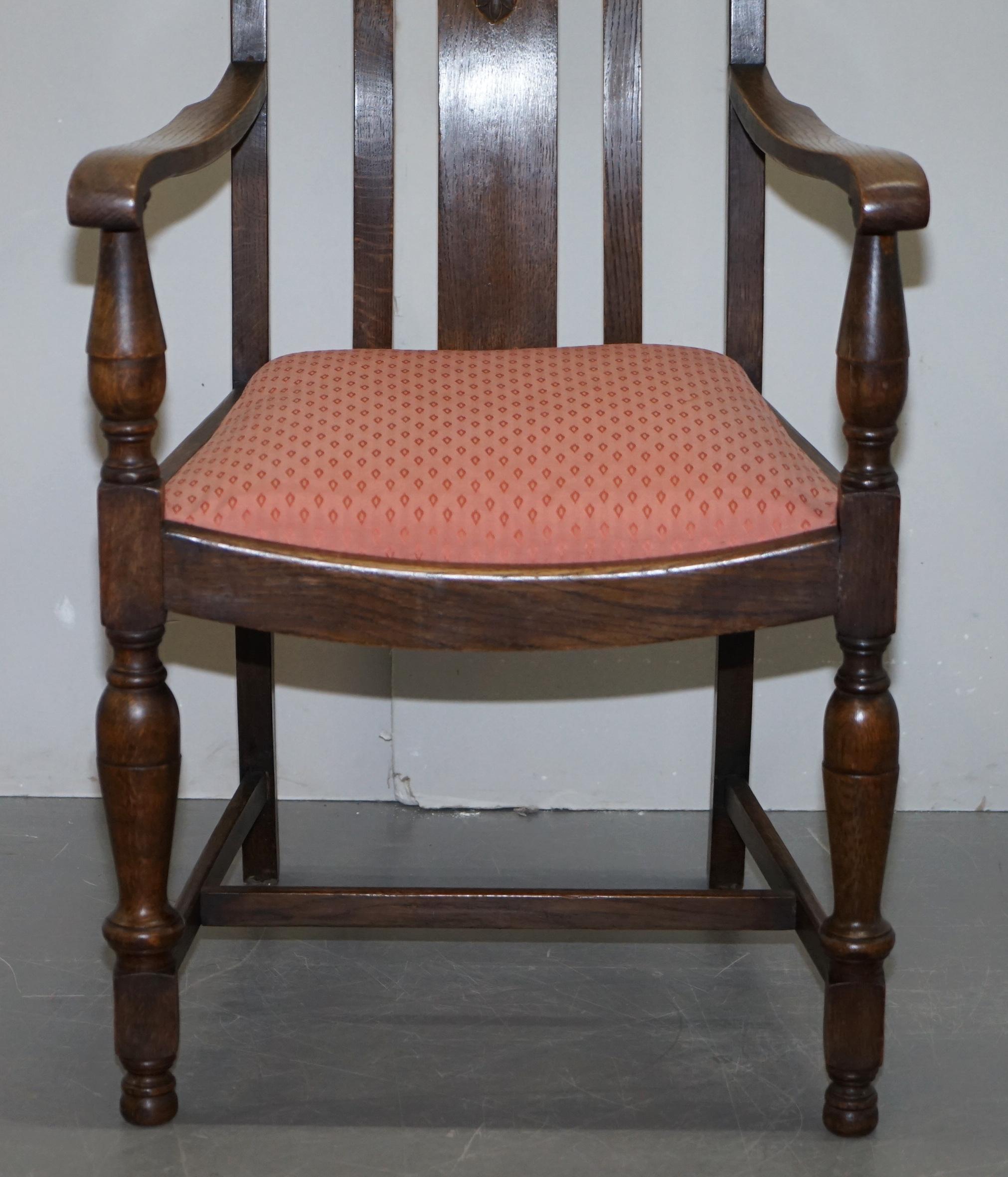 English Oak circa 1940s Carver Occasional Armchair Lovely Timber Patina For Sale 2