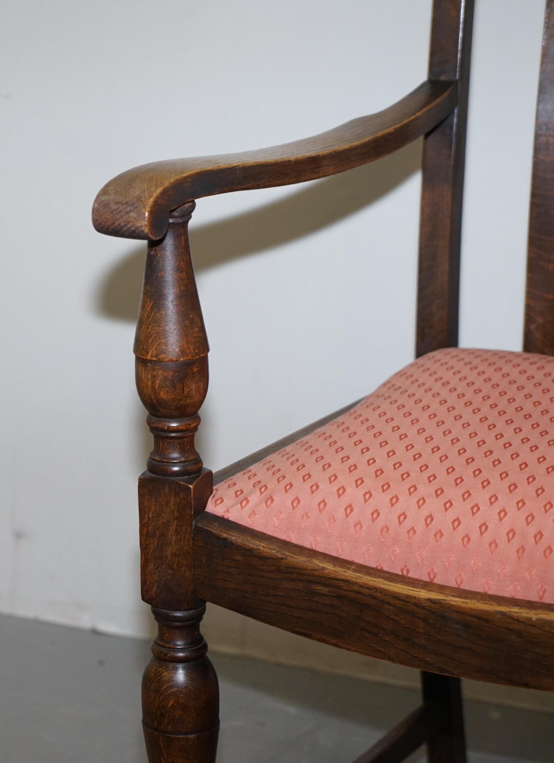 English Oak circa 1940s Carver Occasional Armchair Lovely Timber Patina For Sale 3
