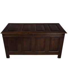 Antique English Oak Coffer Box