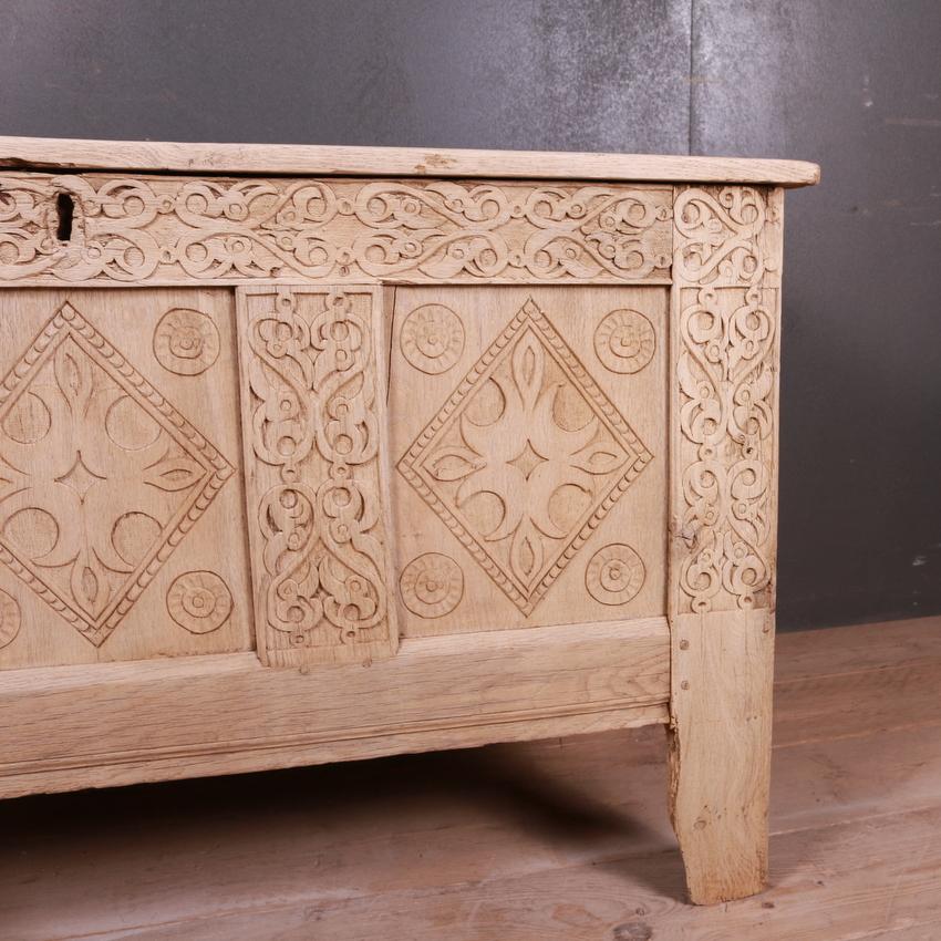 Georgian English Bleached Oak Storage Chest