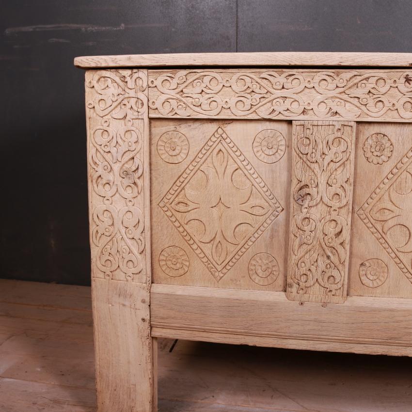 18th Century and Earlier English Bleached Oak Storage Chest