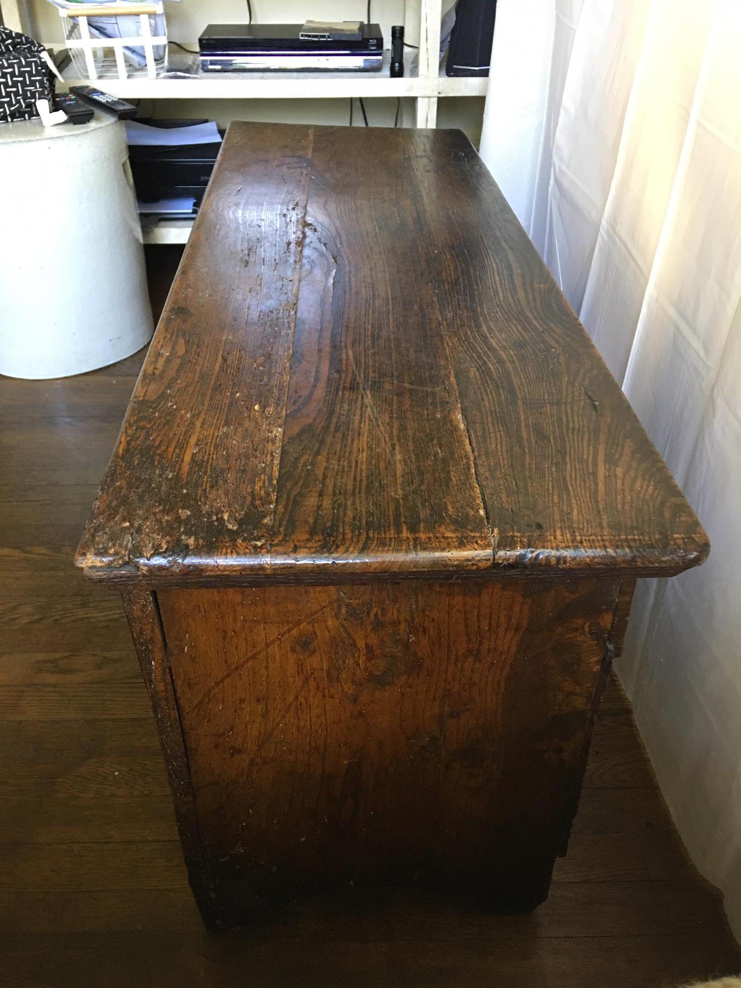 English Oak Coffer with Decorative Panels, 19th Century 2