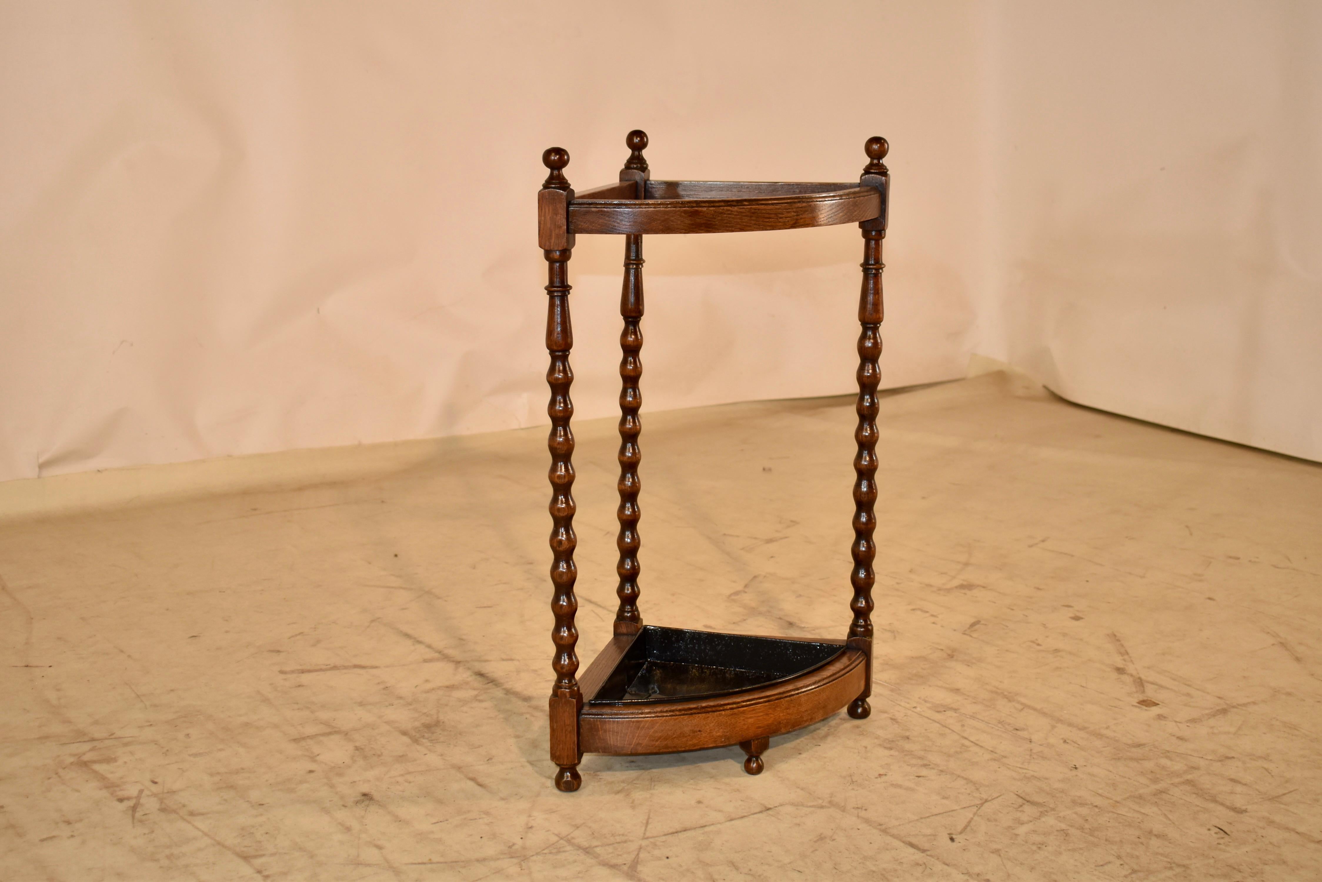 Édouardien Porte-parapluies ou Sticks d'angle en Oak Oak, Circa 1900 en vente