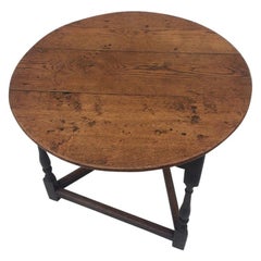 Antique English Oak Cricket Table, circa 1820