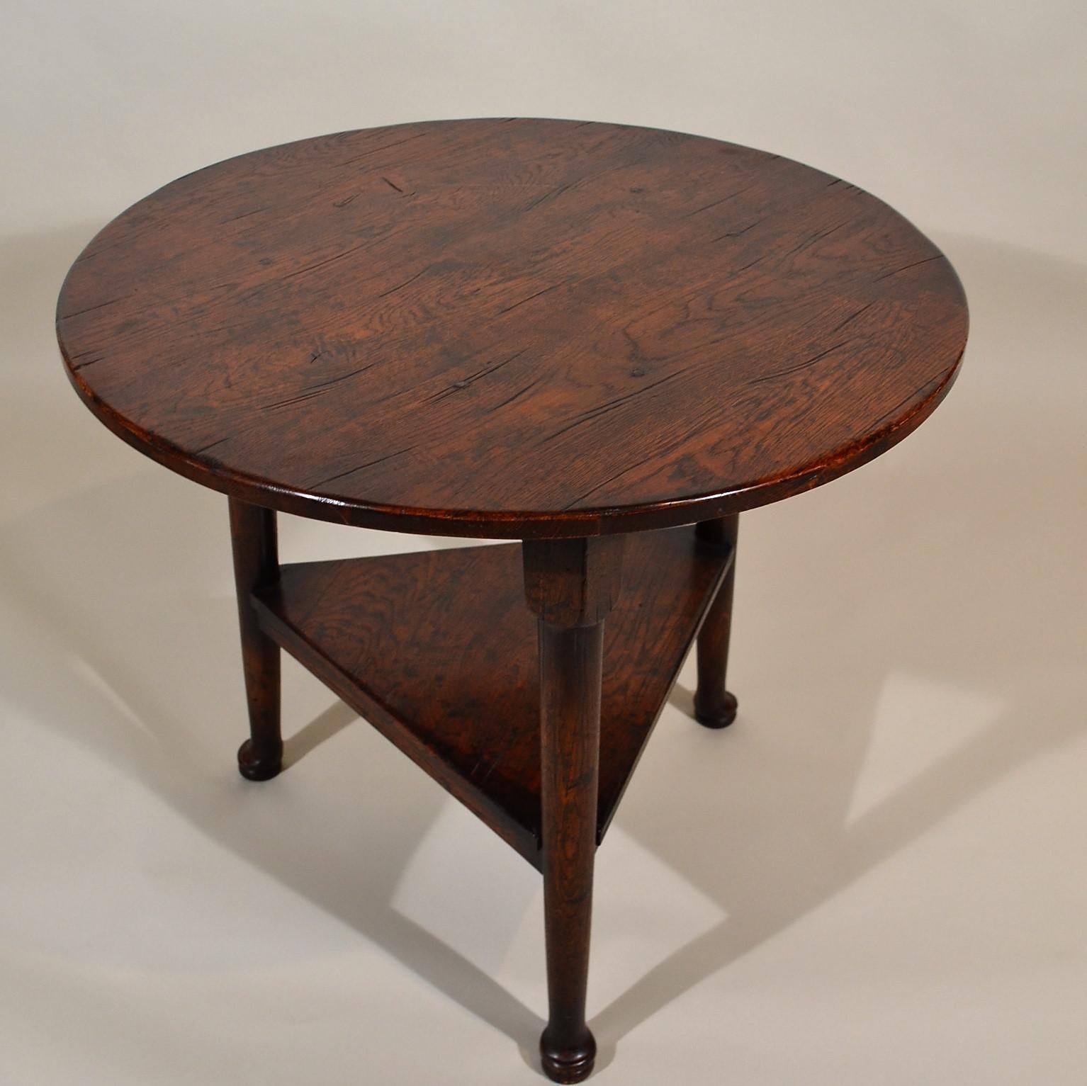 English oak cricket table.