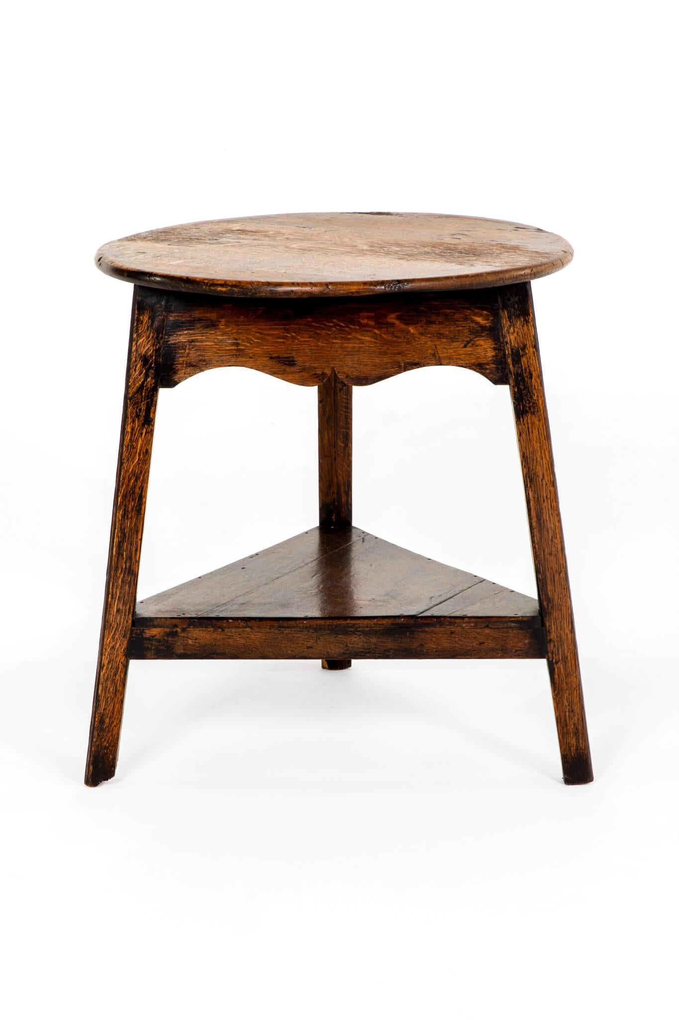 Rustic English Oak Cricket Table