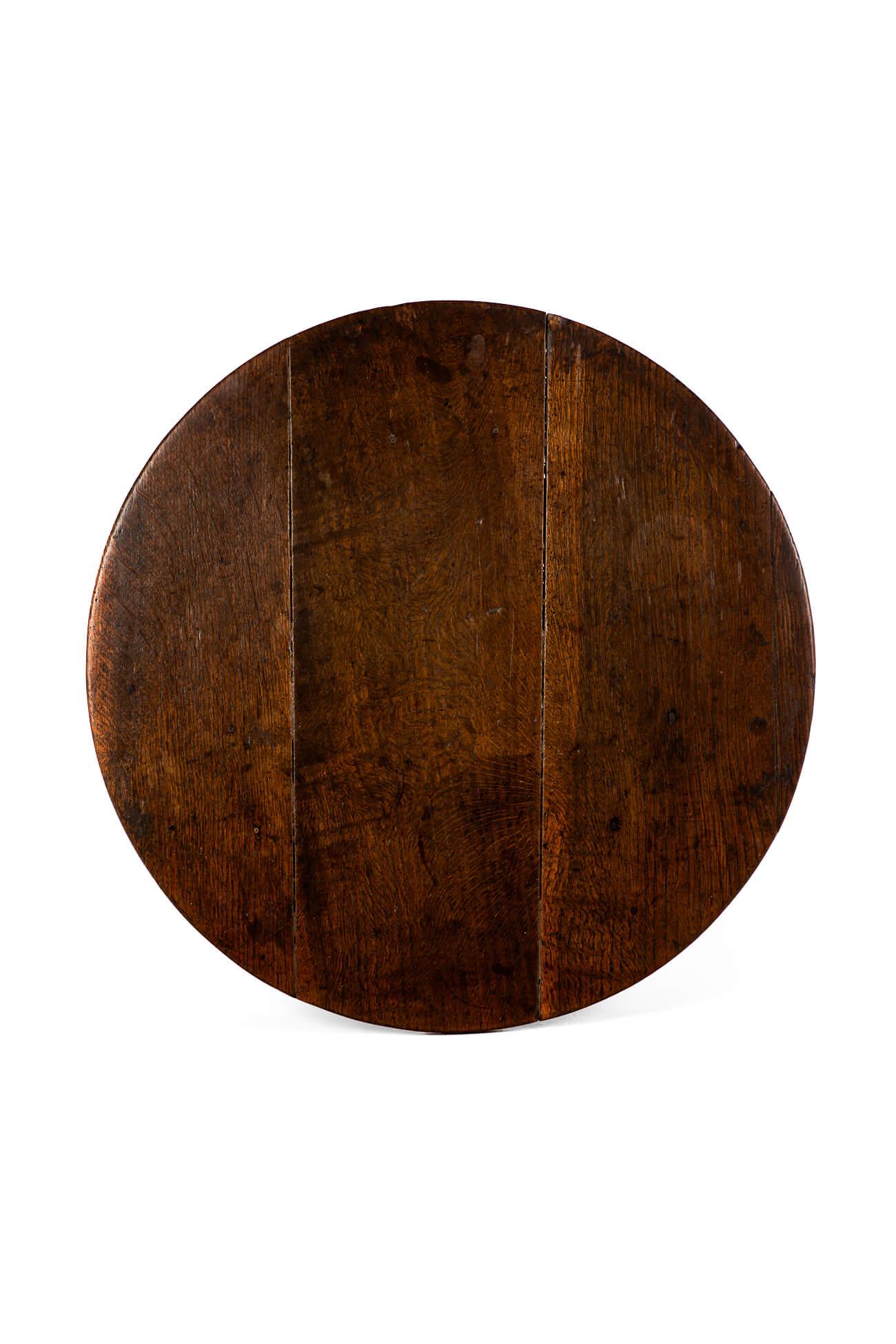 Hand-Carved English Oak Cricket Table