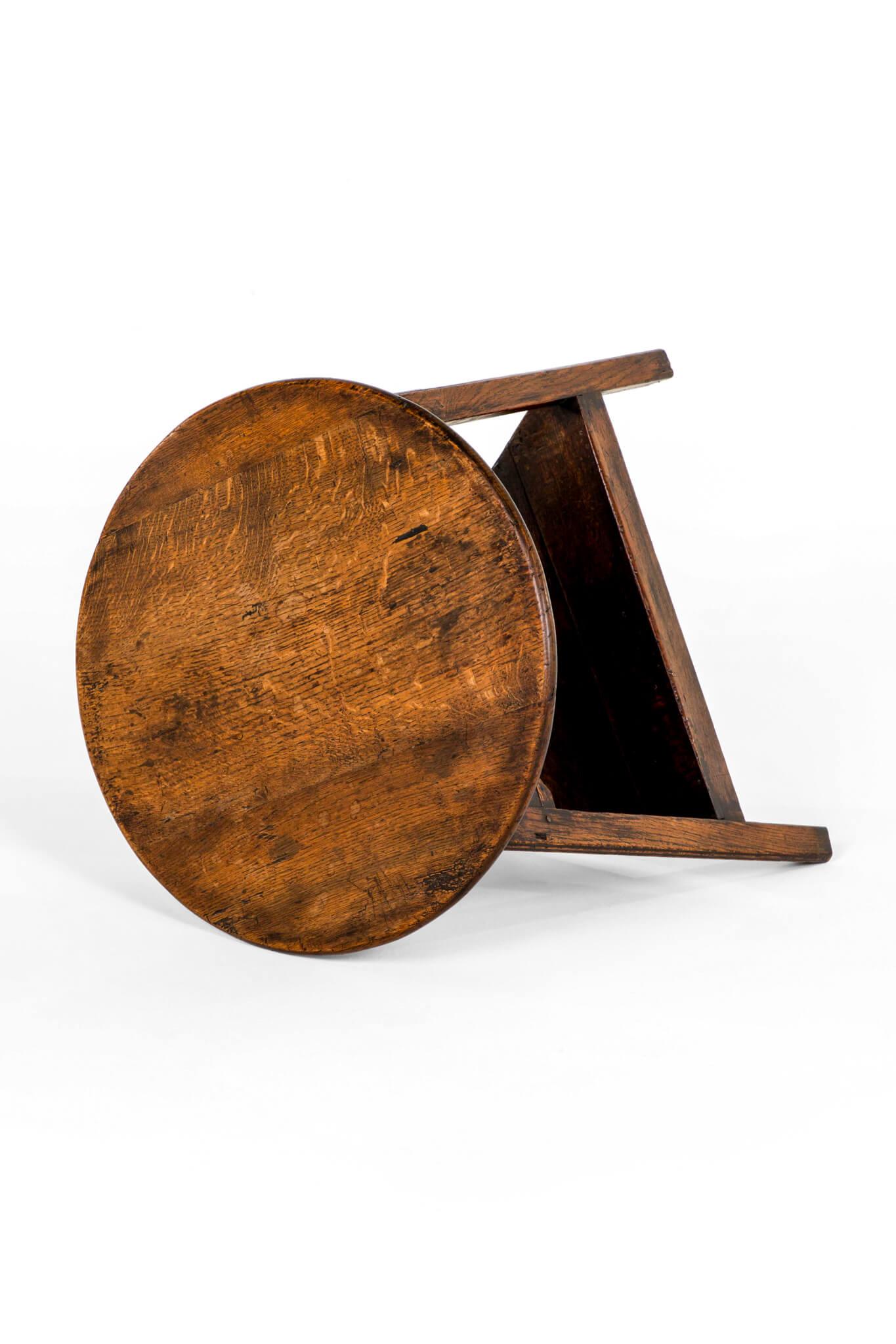 19th Century English Oak Cricket Table