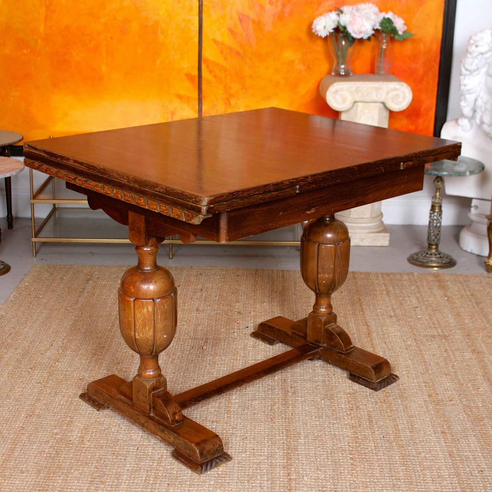 English Oak Dining Table and 4 Chairs 6