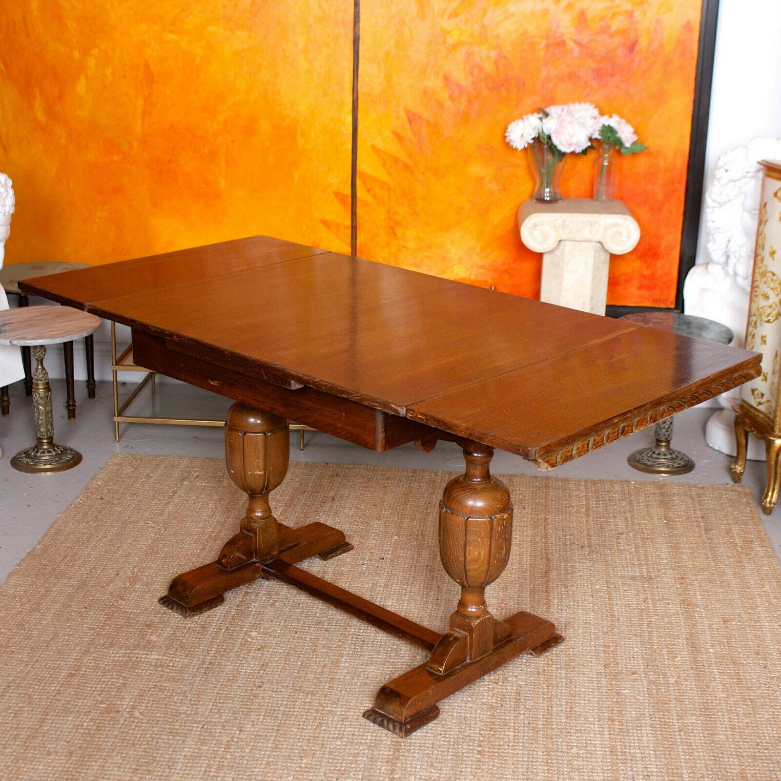 English Oak Dining Table and 4 Chairs 8