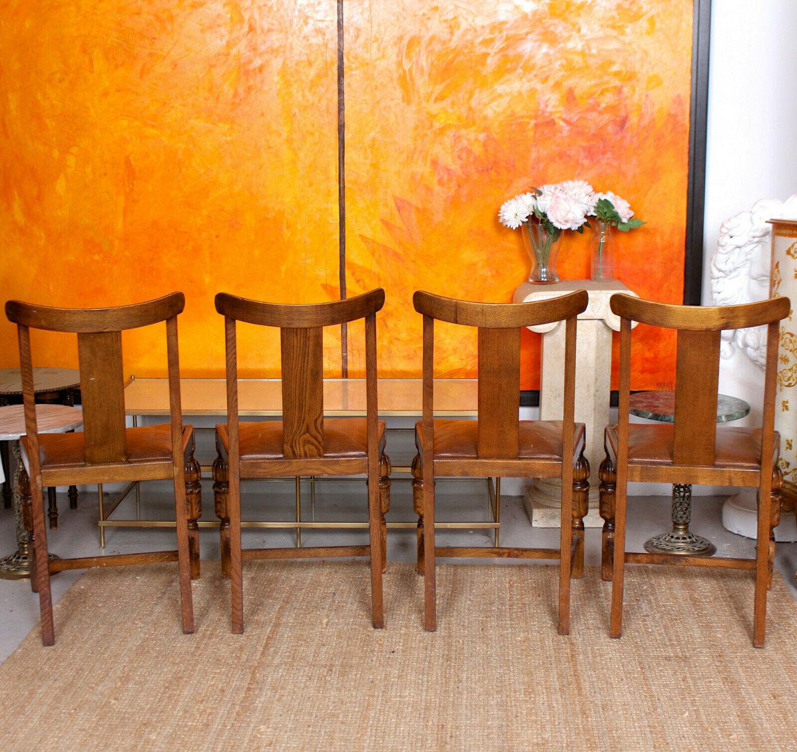 English Oak Dining Table and 4 Chairs 1