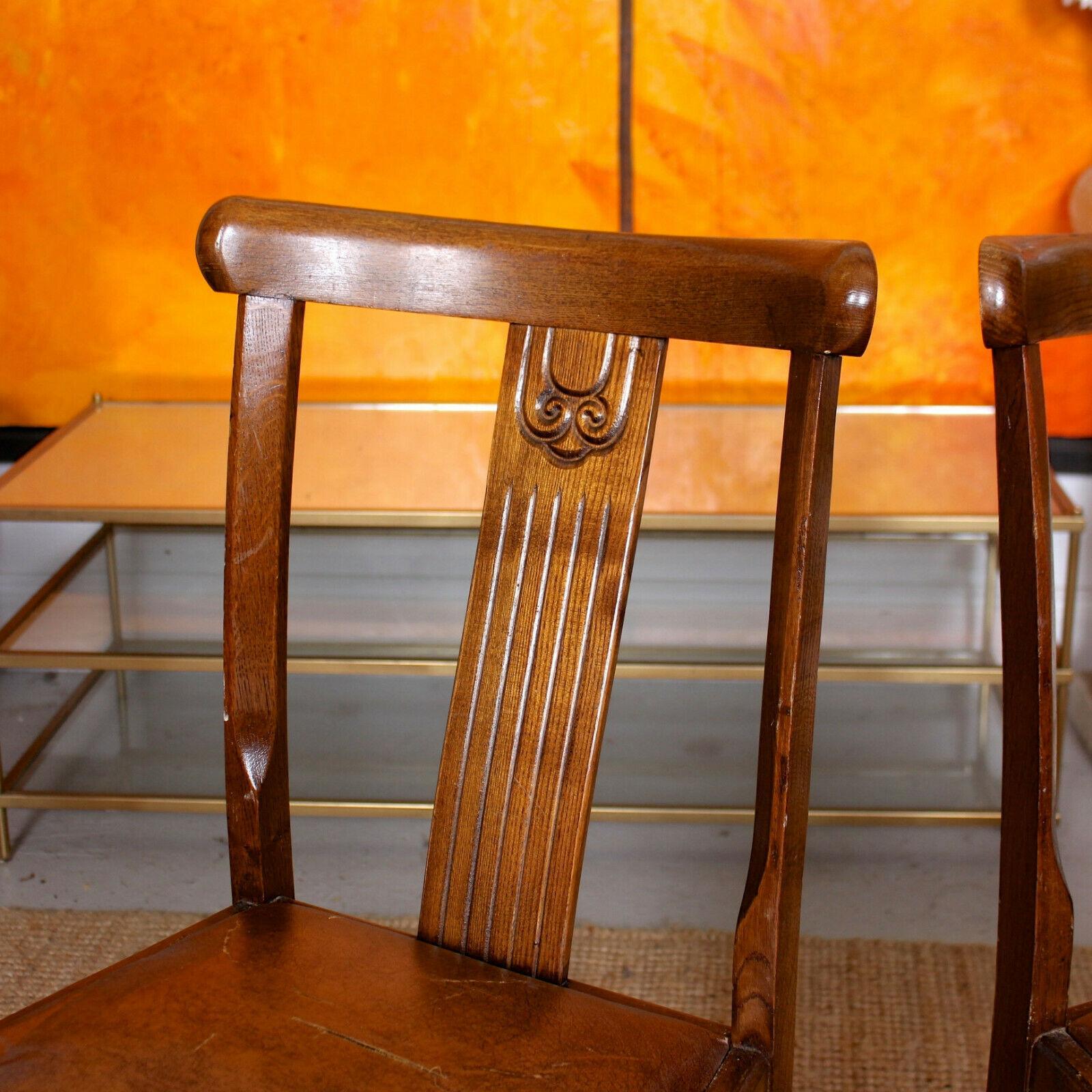 English Oak Dining Table and 4 Chairs 4