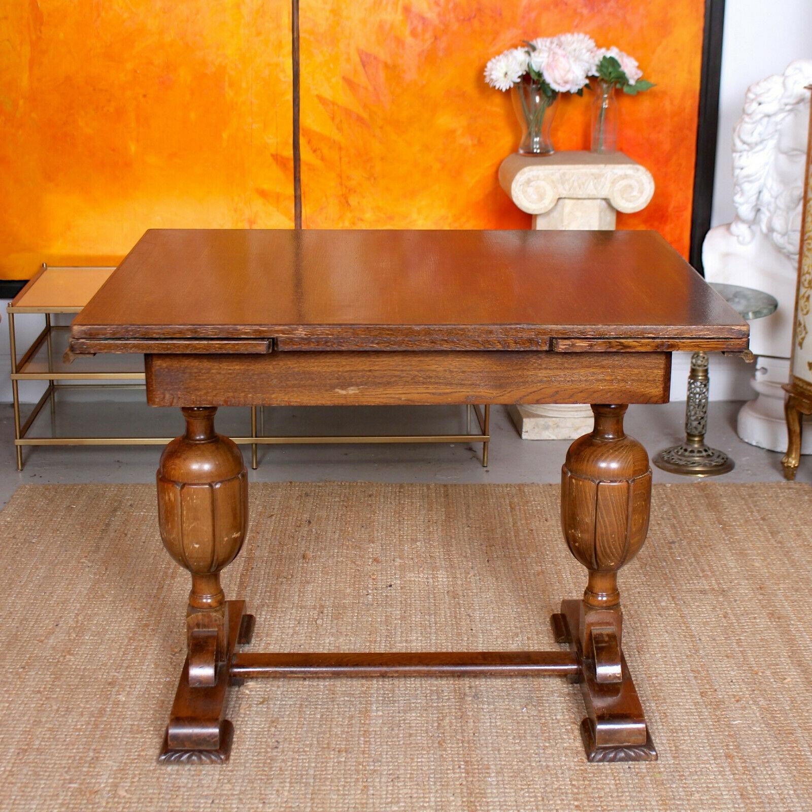 English Oak Dining Table and 4 Chairs 5