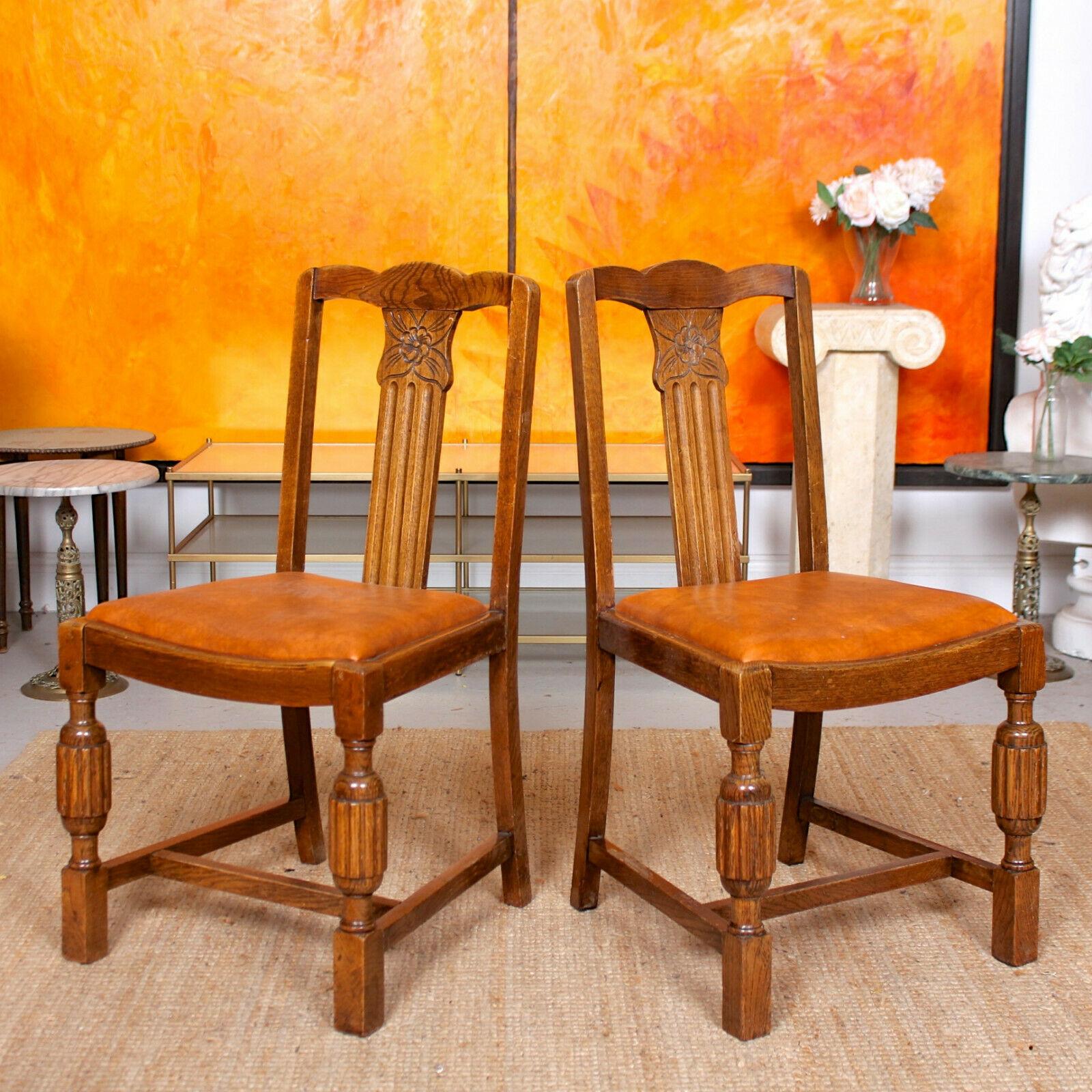 English Oak Dining Table and 6 Chairs Country Arts & Crafts 2