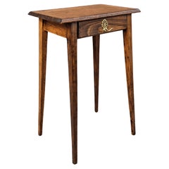 English Oak Directoire Style Tall Work Table w/ Chippendale Pull & Tapered Legs
