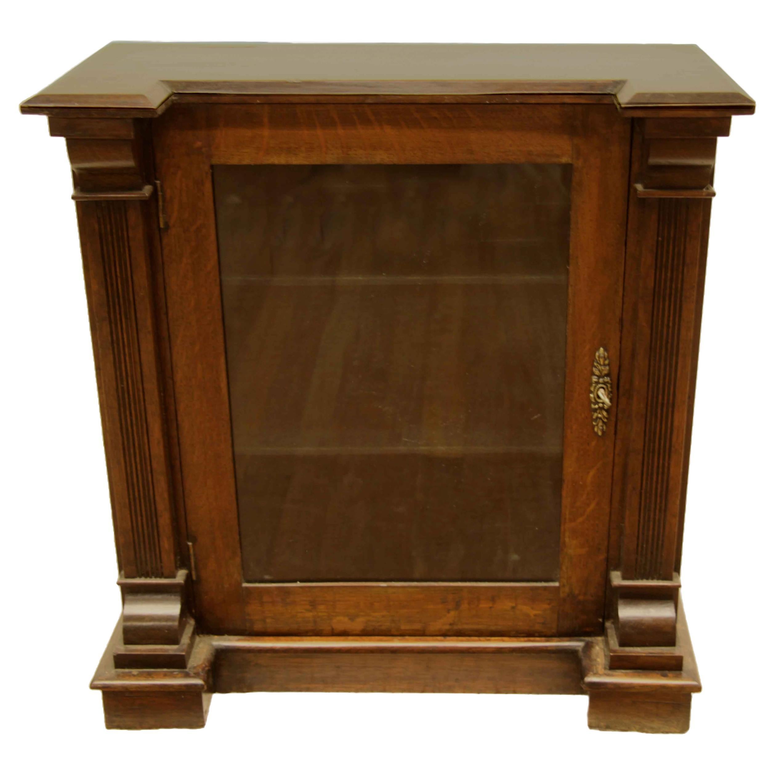 English Oak Display Cabinet For Sale