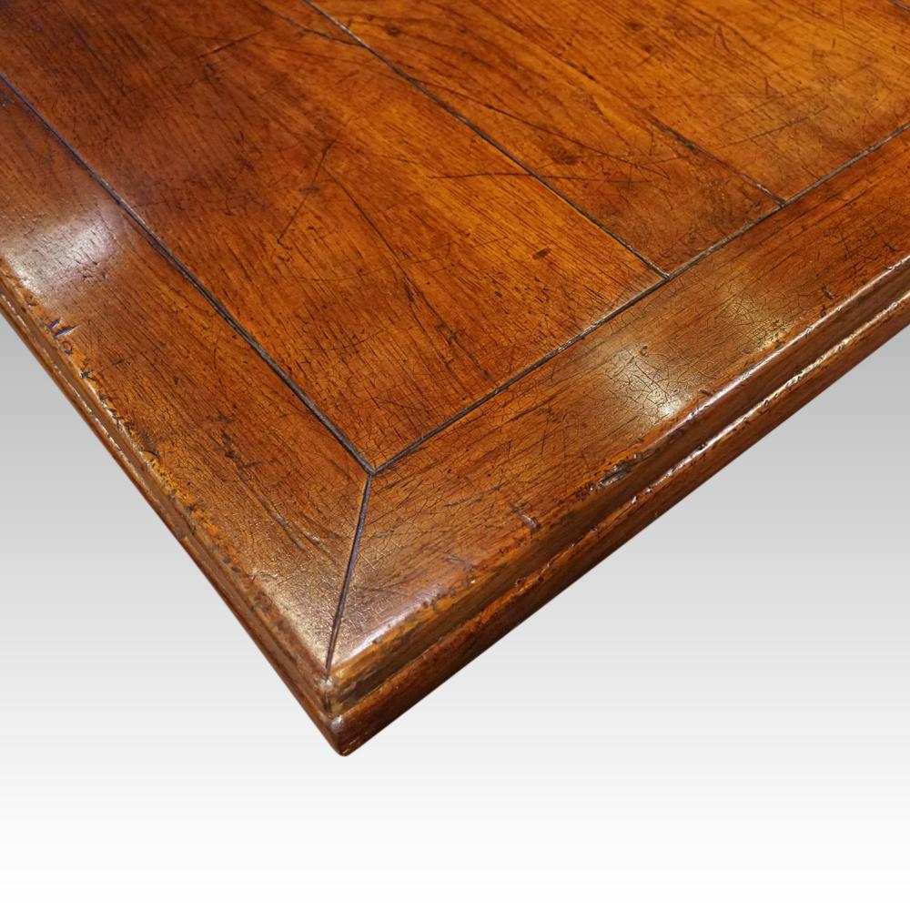 Hand-Carved English oak draw leaf refectory dining table